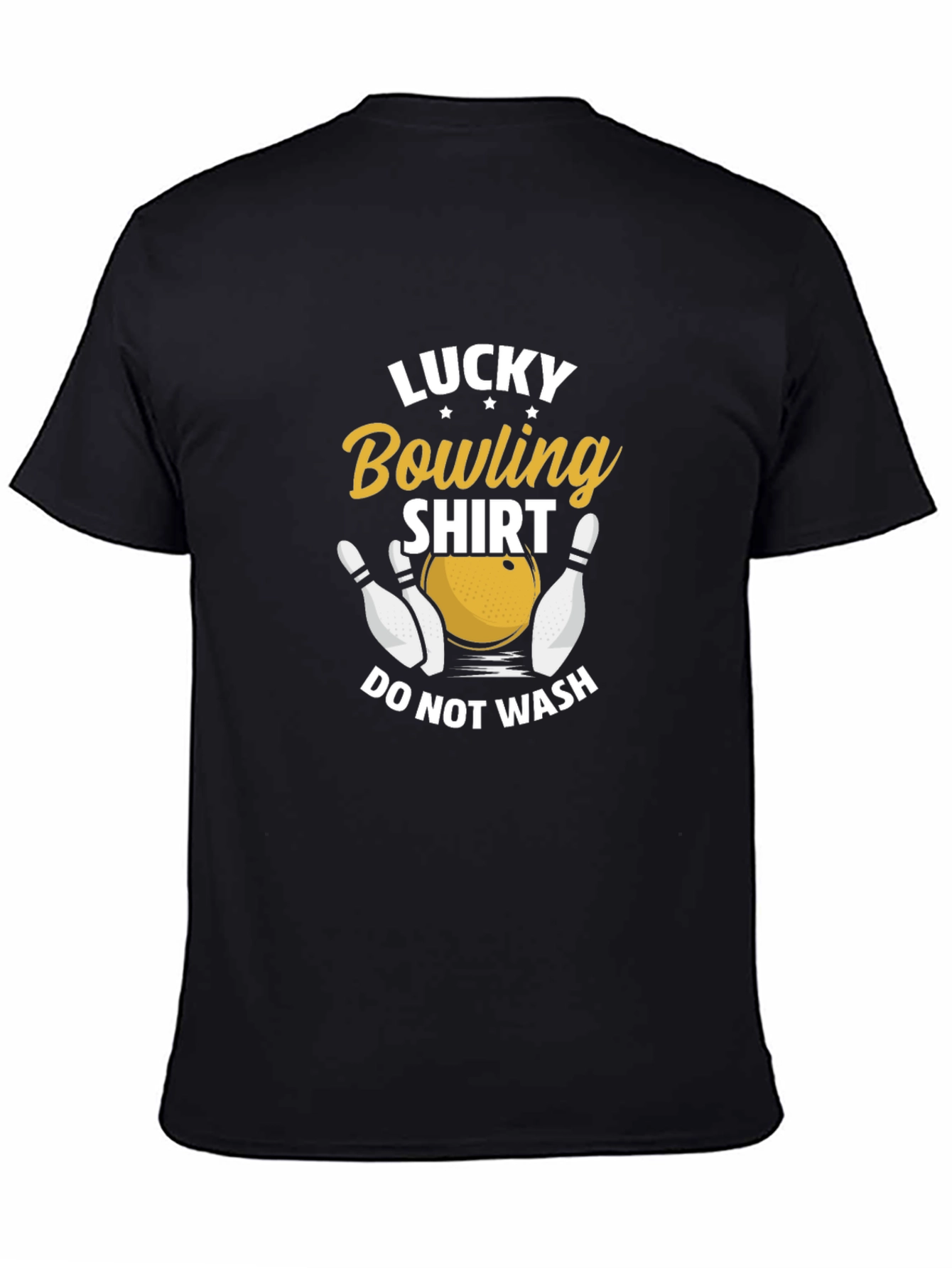 Black Lucky Bowling Shirt - Men's Graphic Tee view 4