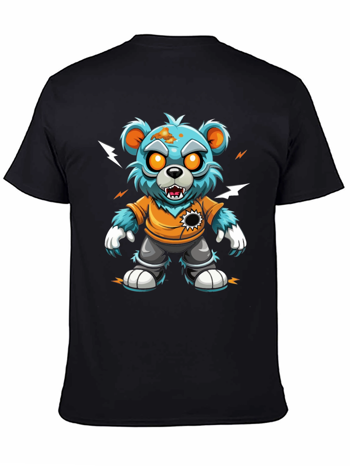 Black Zombie Bear T-Shirt - Graphic Tee view 4