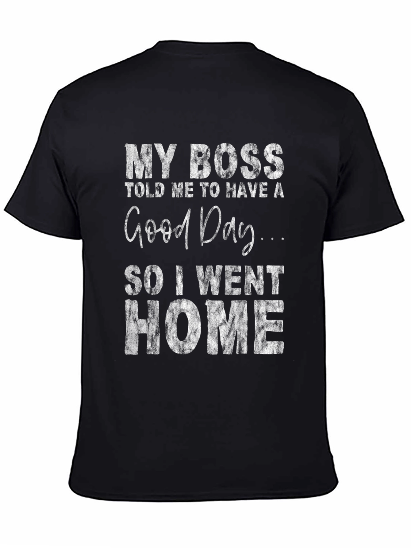 Black Funny 'My Boss' Graphic Tee view 4