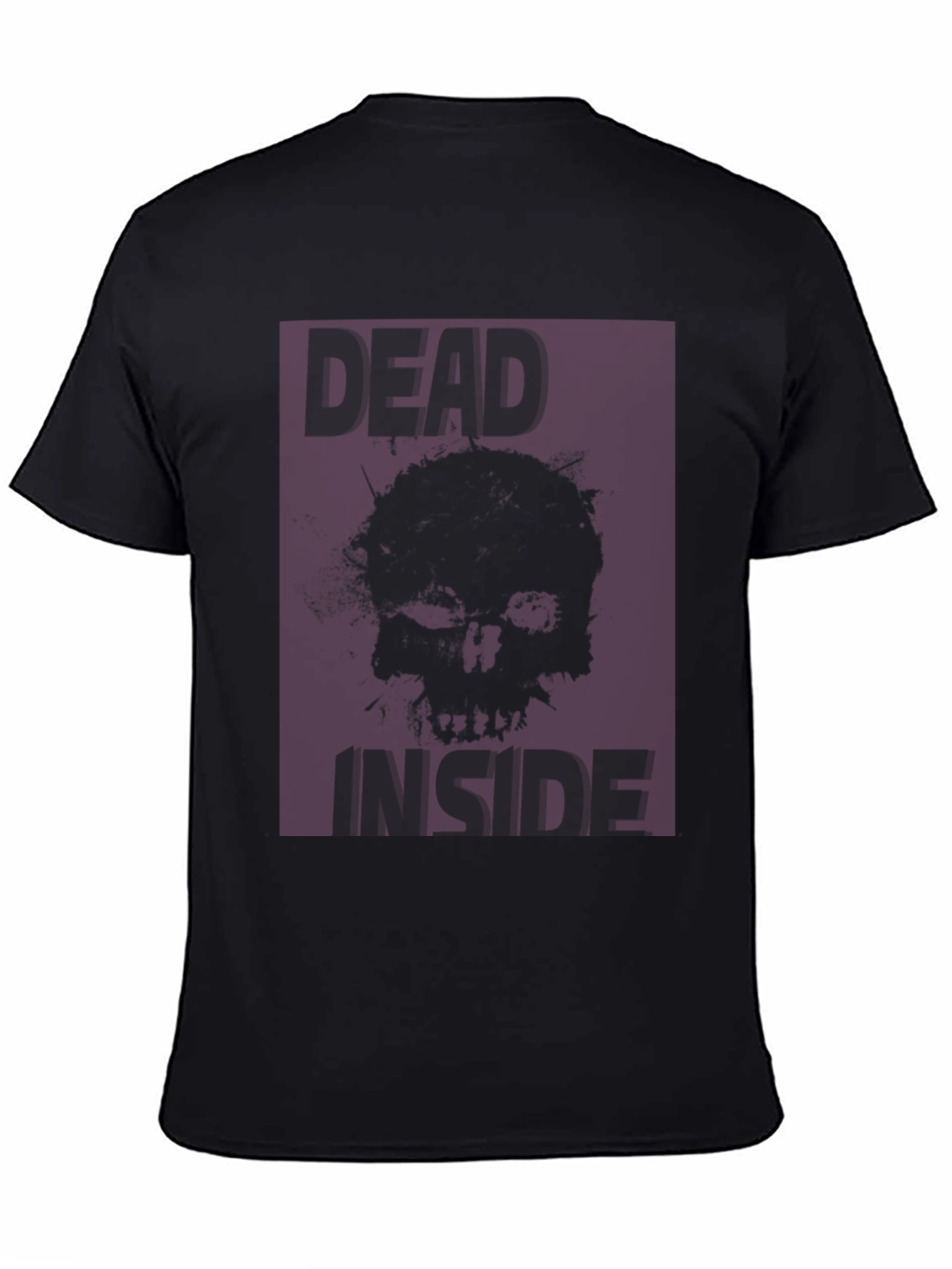 Black Dead Inside Skull Graphic Tee - Dark Humor T-Shirt view 4