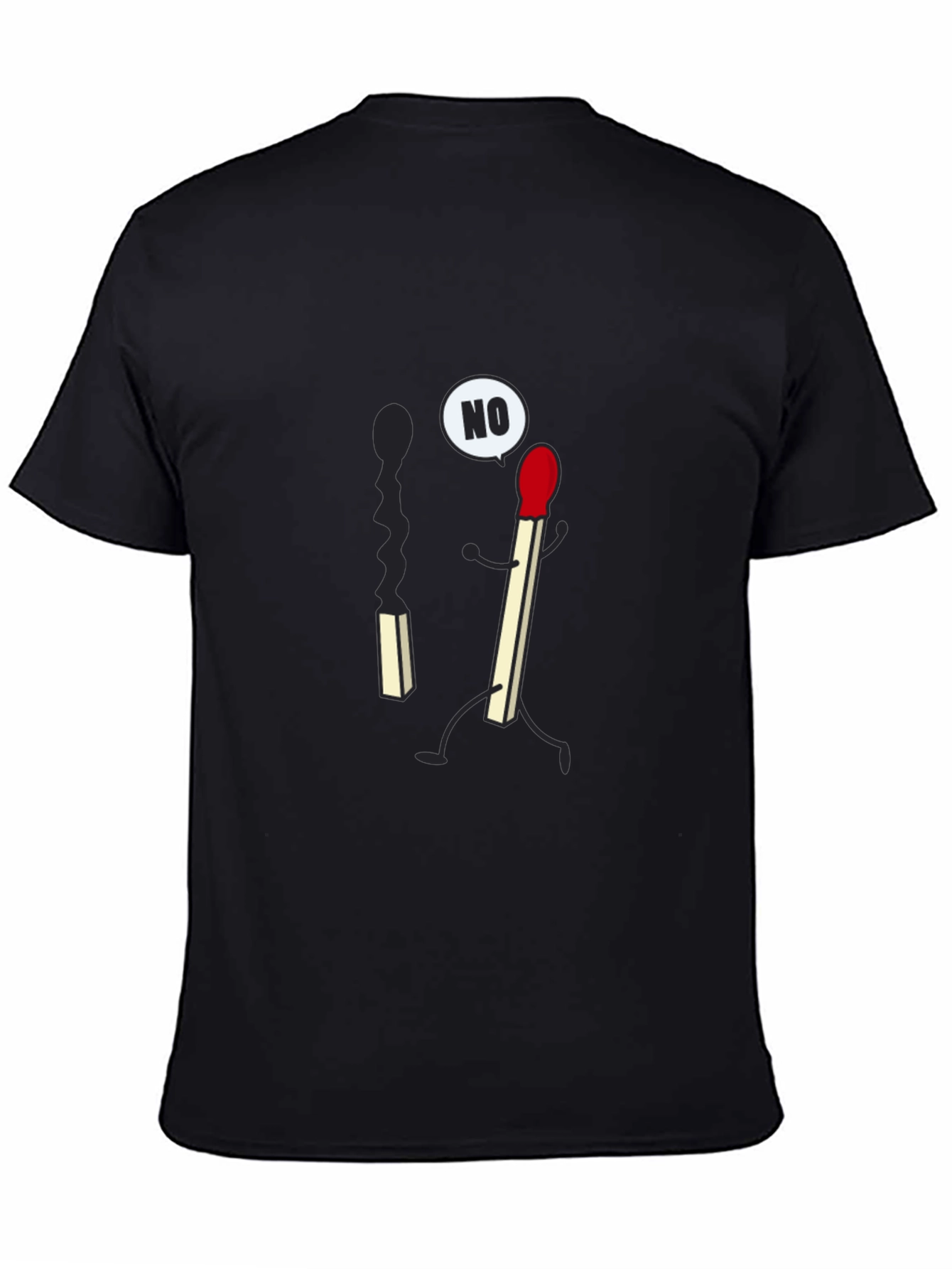 Black Funny Matchstick T-Shirt - Say No To Burning Out! view 4