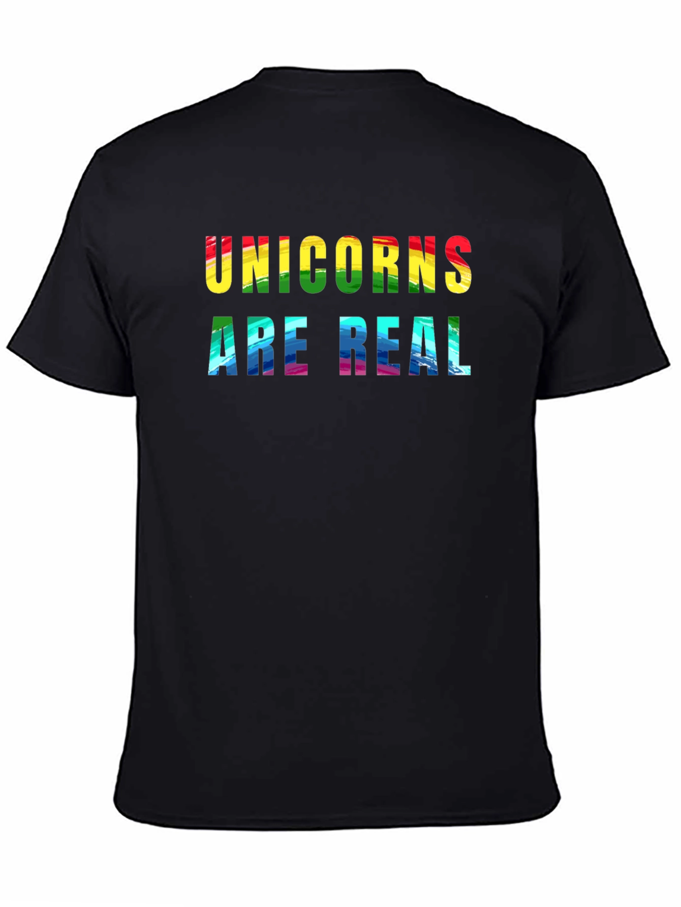 Black Unicorns Are Real Rainbow Graphic T-Shirt view 4