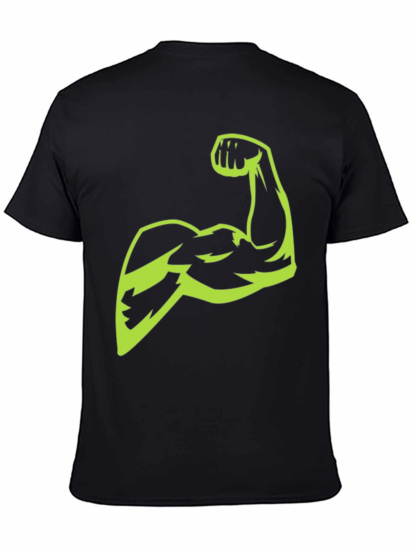 Black Muscle Power T-Shirt - Black Graphic Tee view 4