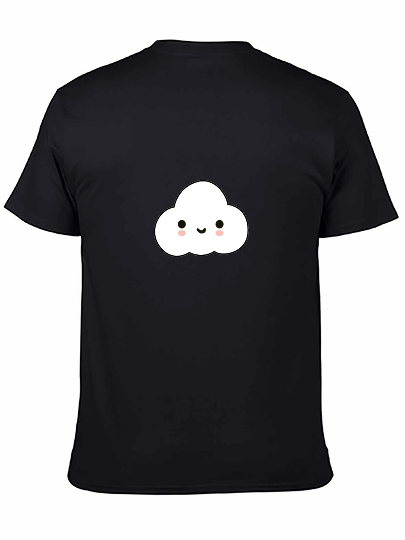 Black Cute Cloud Graphic Tee - Black Cotton Comfort view 4