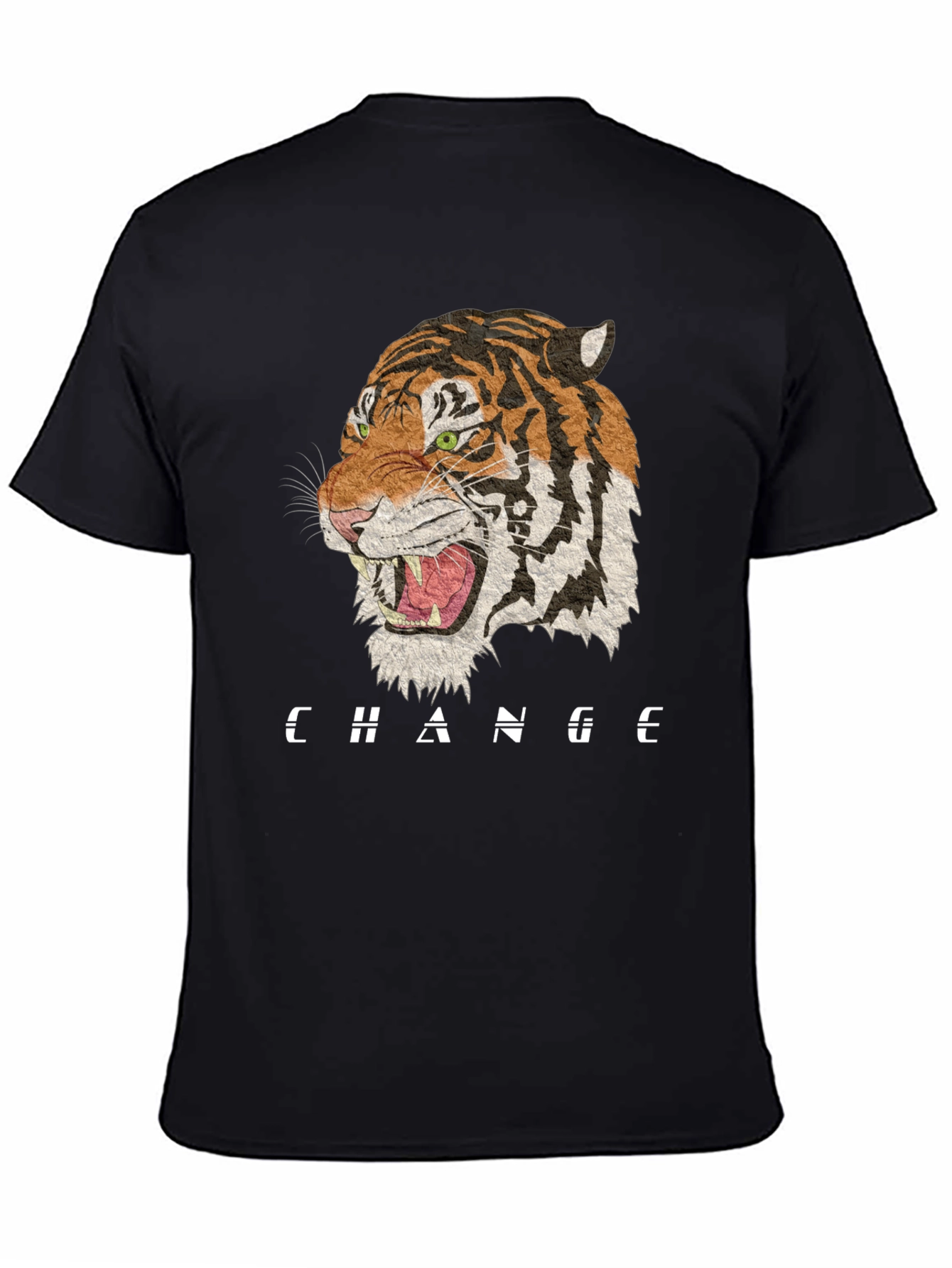 Black Change Tiger Graphic Black T-Shirt view 4