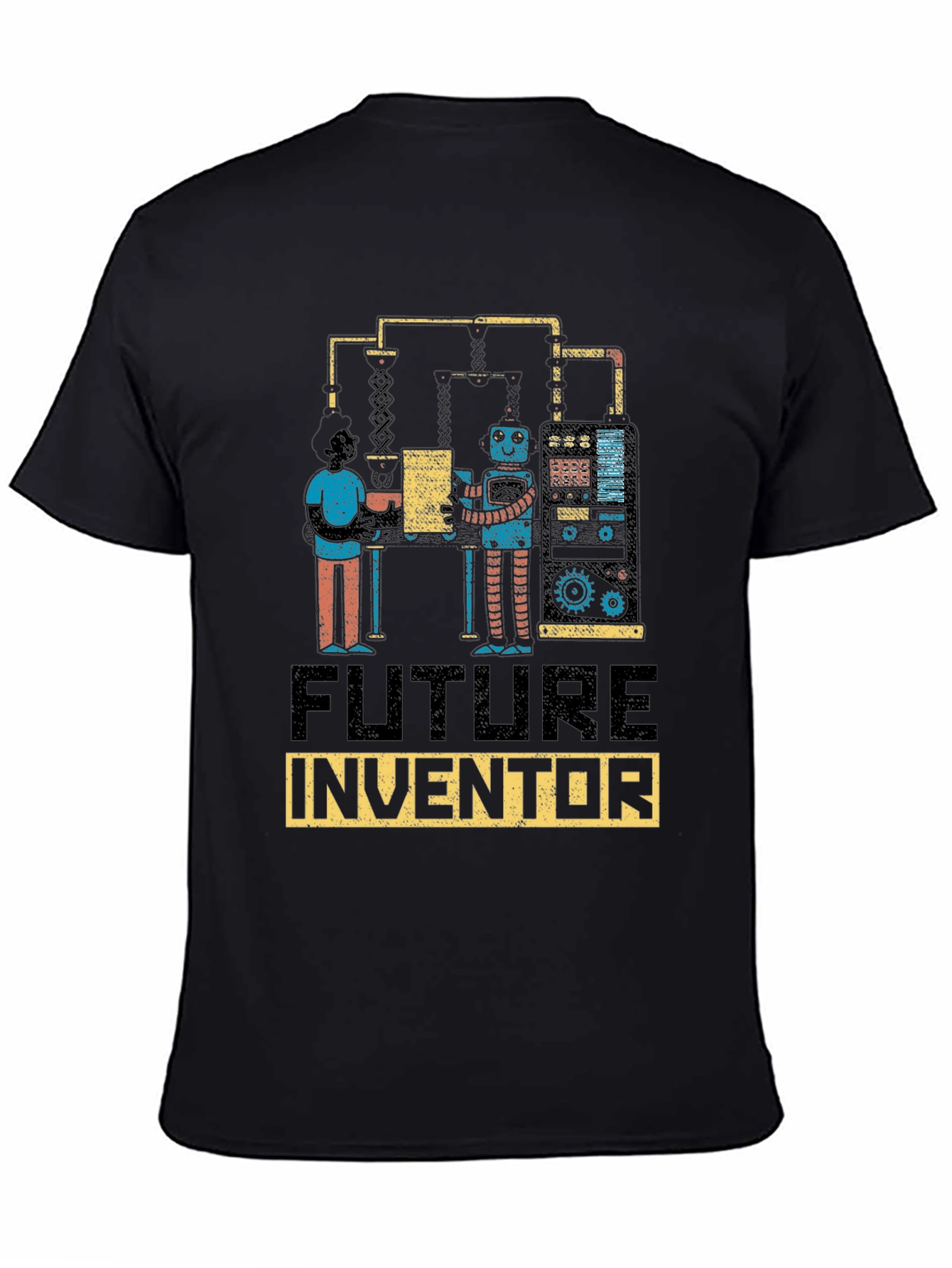 Black Future Inventor Graphic T-Shirt view 4