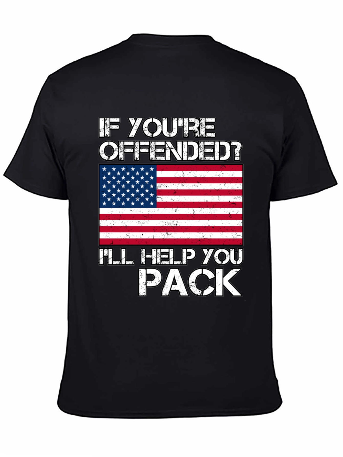 Black Offended? I'll Help You Pack T-Shirt view 4