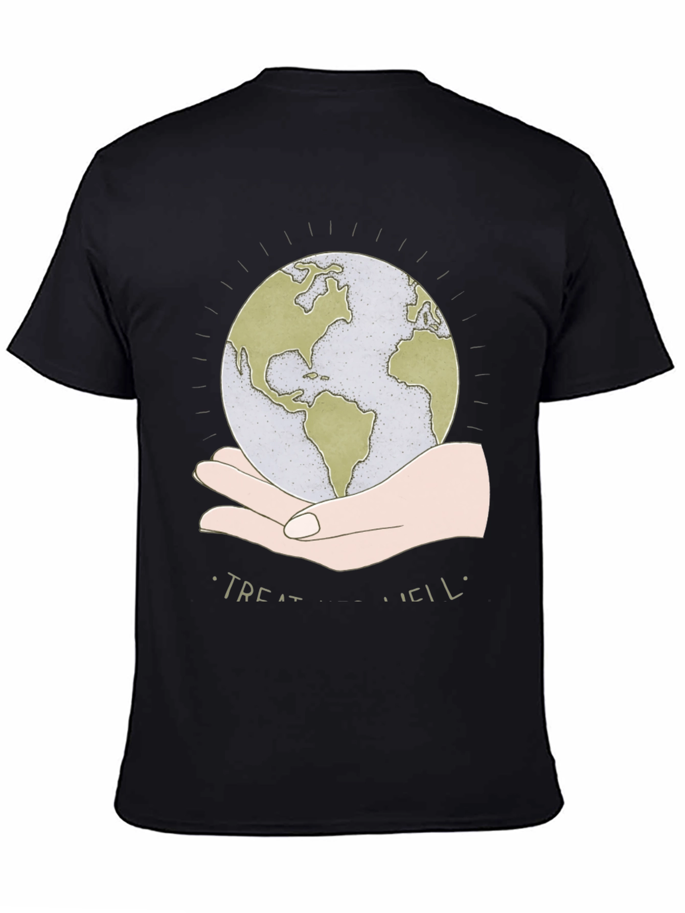 Treat Well Earth Graphic Tee - Black Cotton Blend - 4