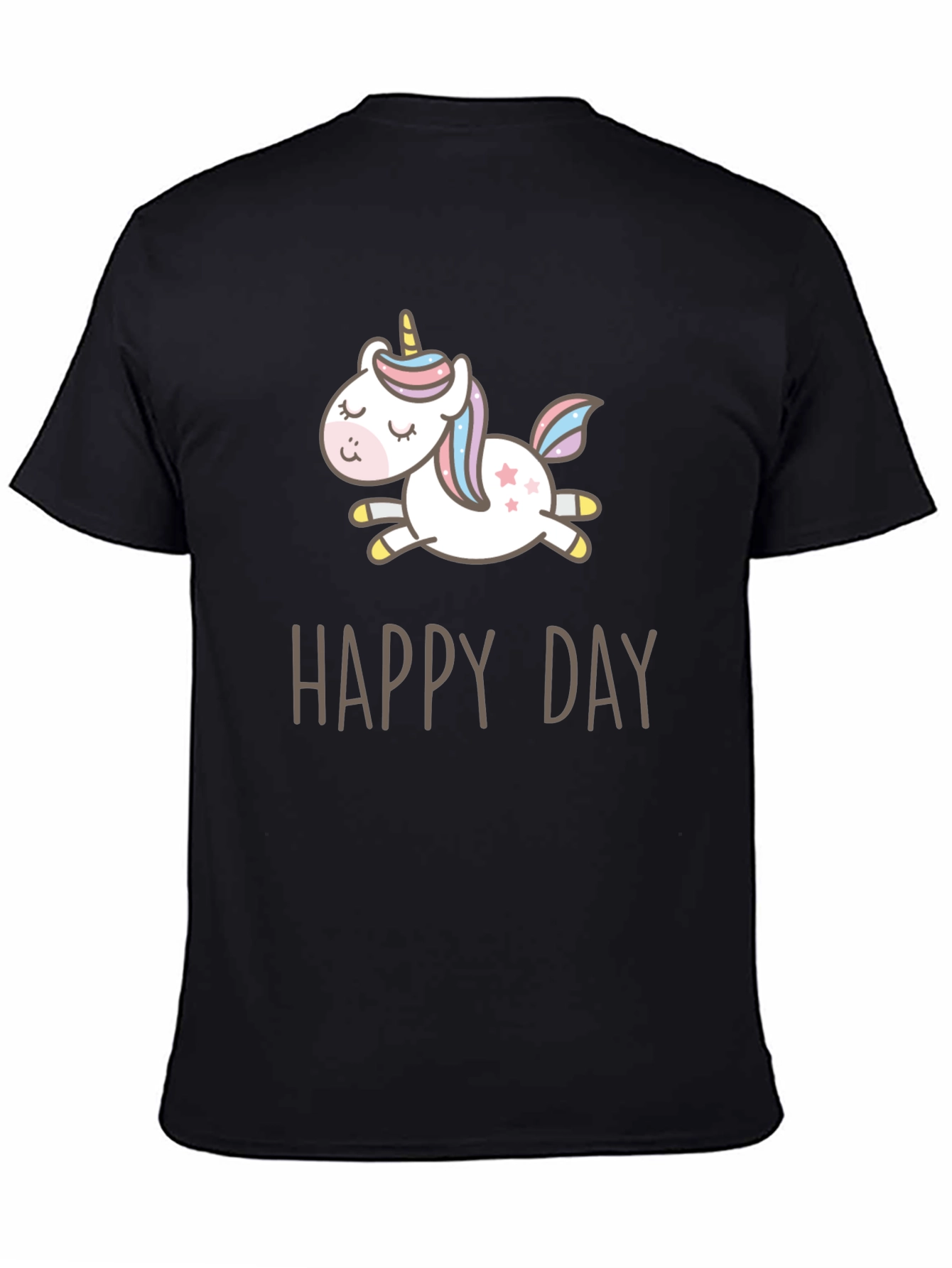 Black Happy Day Unicorn Graphic Tee view 4
