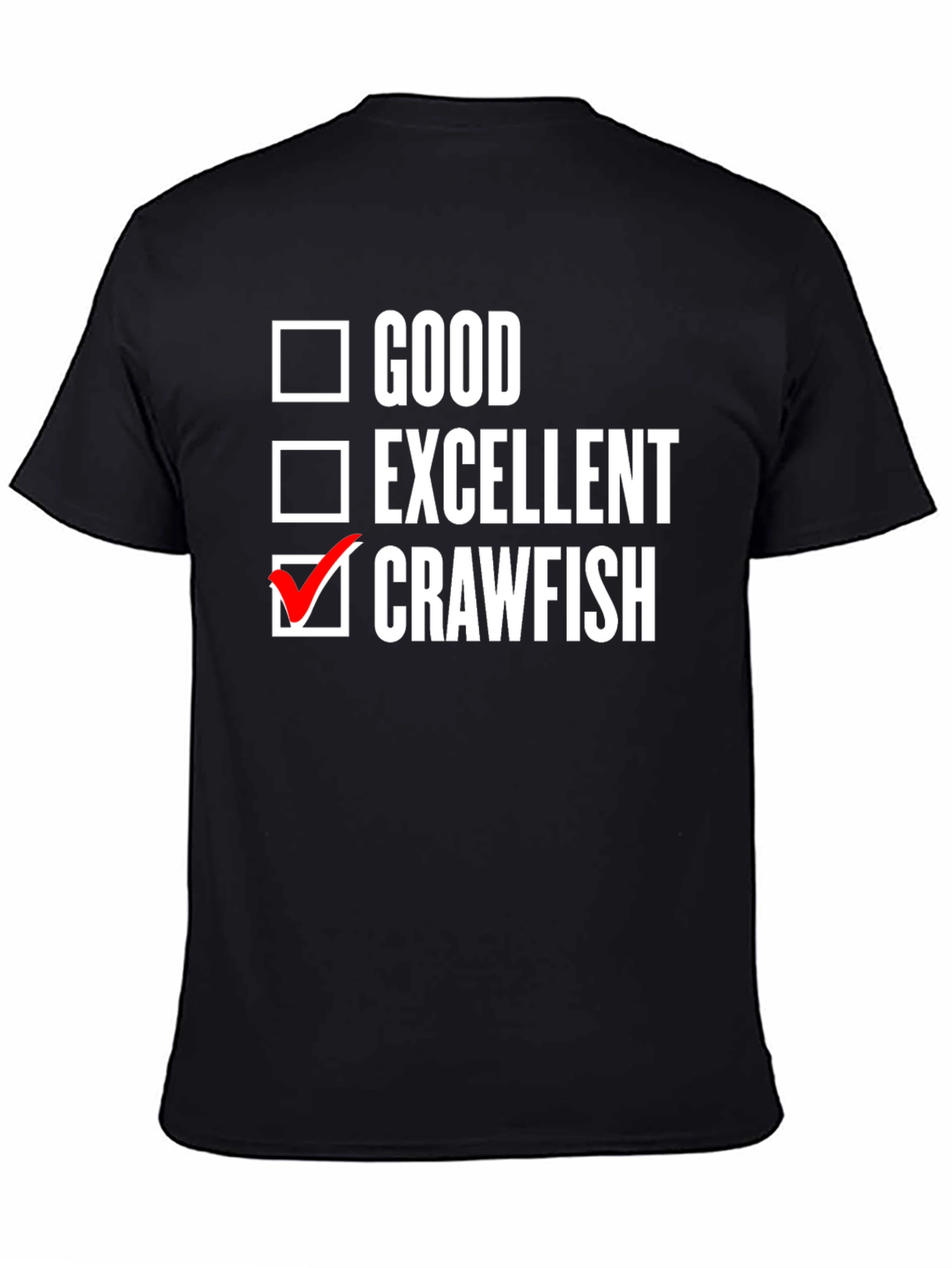 Black Crawfish Checklist T-Shirt - Funny Cajun Seafood Tee view 4