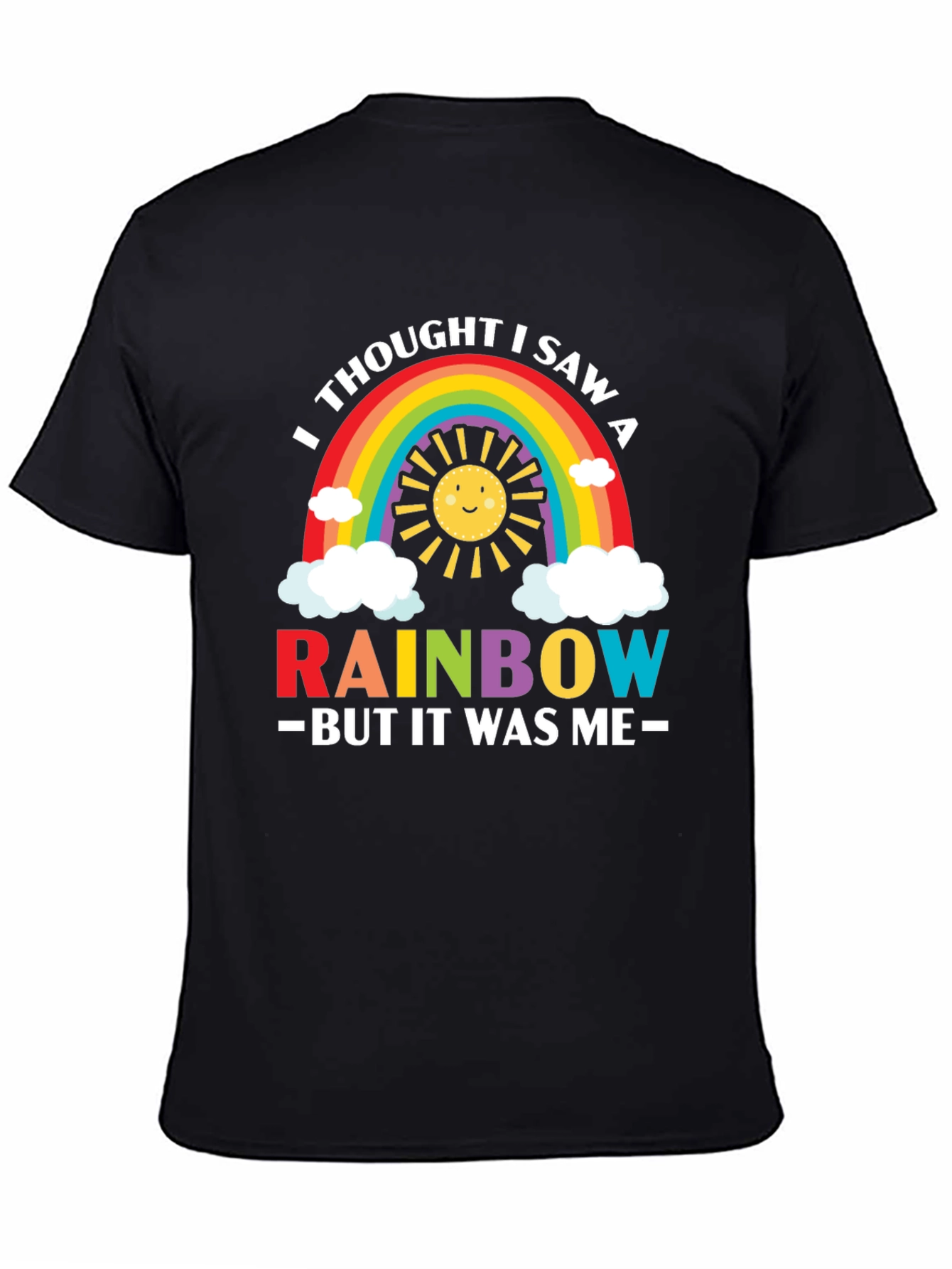 Black Rainbow Graphic Tee - Funny & Cute Men's T-Shirt view 4