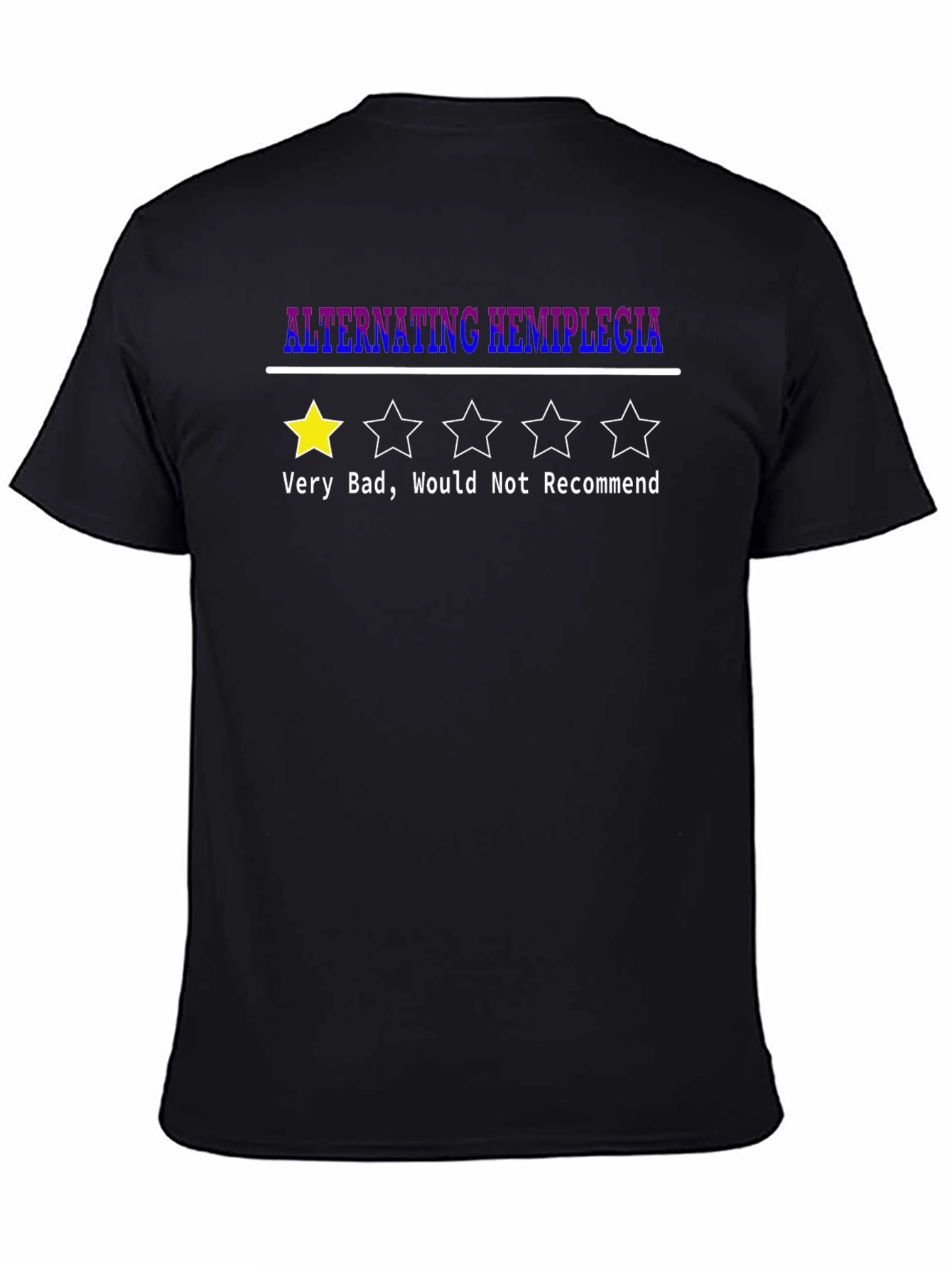 Black Alternating Hemiplegia T-Shirt - 1 Star Rating view 4