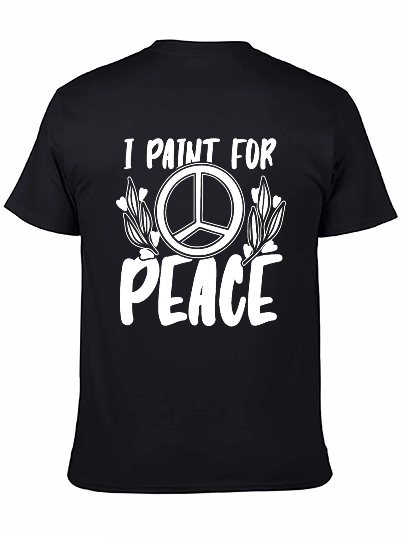 Black I Paint For Peace T-Shirt view 4