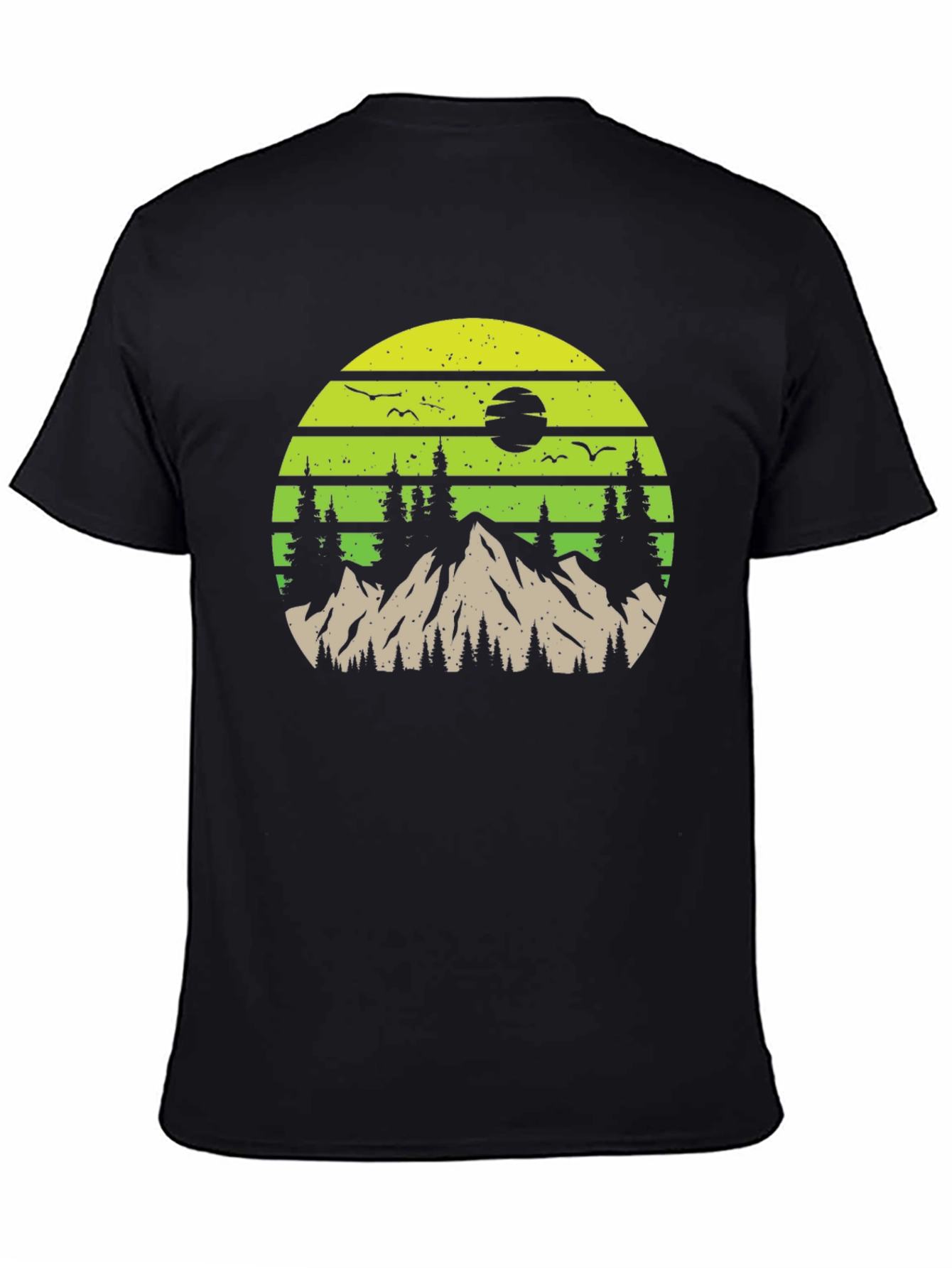 Black Nature Mountain Scene Graphic Tee view 4