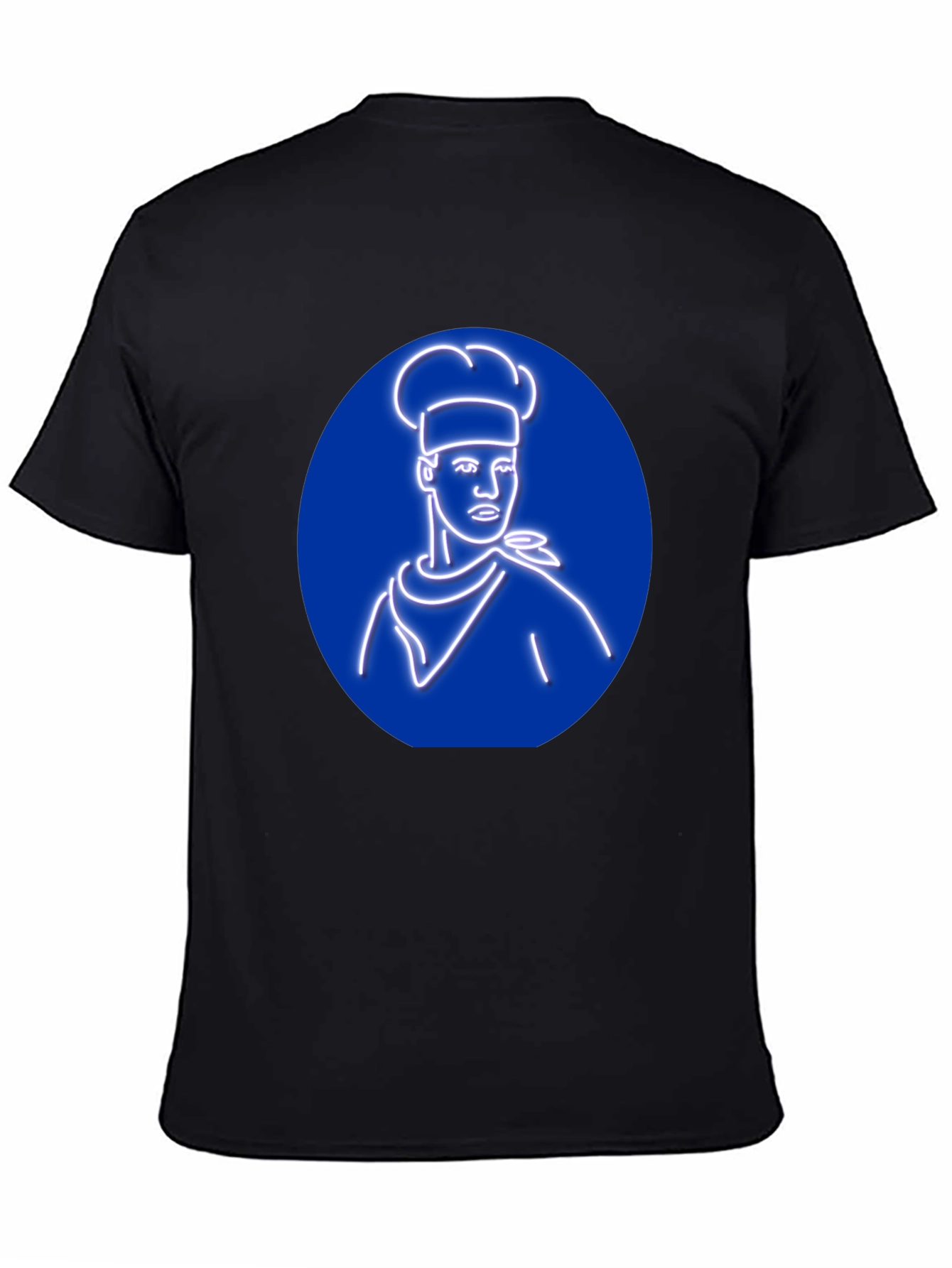 Black Chef Graphic Tee - Unique Neon Design, Black T-Shirt view 4