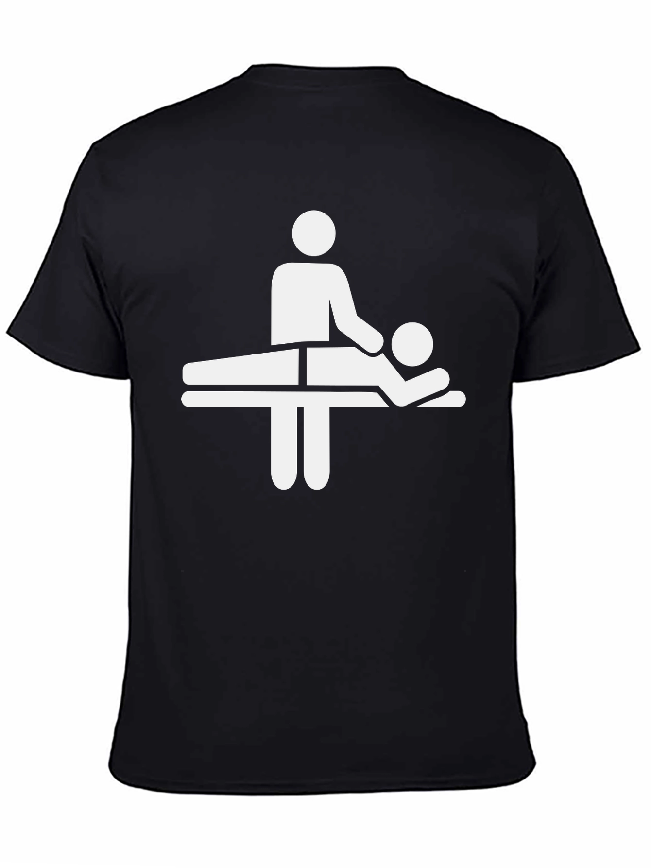 Black Massage Therapy Graphic Tee - Black Cotton T-Shirt view 4