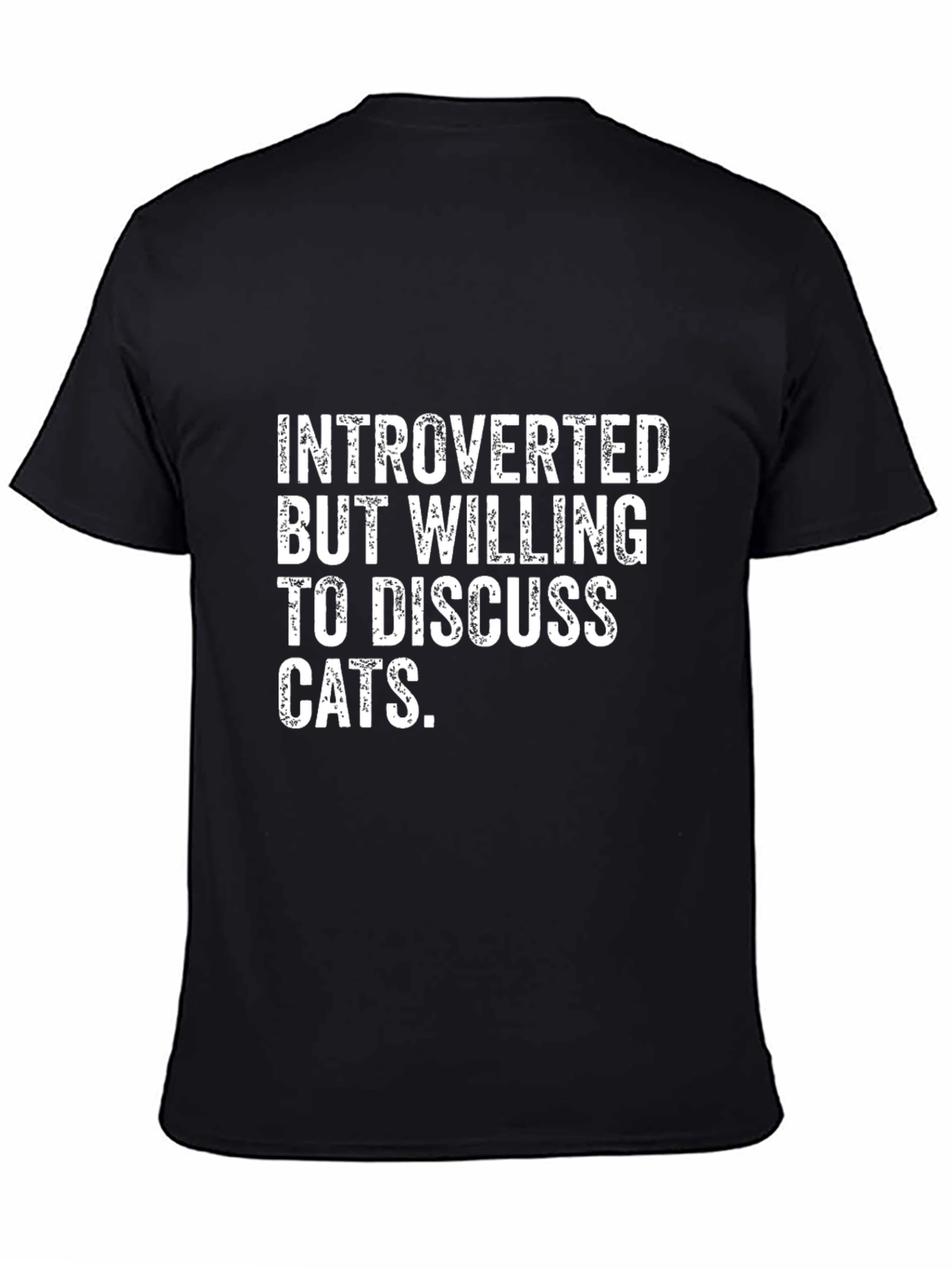 Black Introverted Cat Lover T-Shirt - Funny Tee view 4