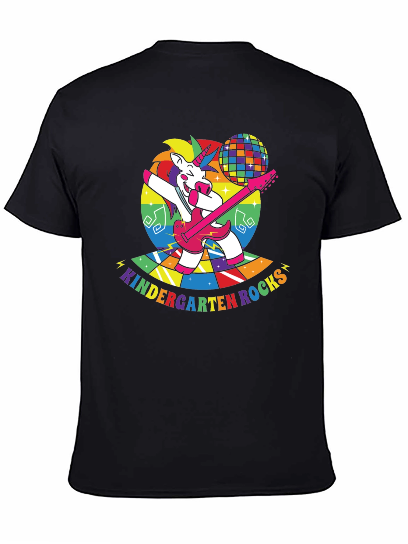 Black Kindergarten Rocks Unicorn T-Shirt view 4