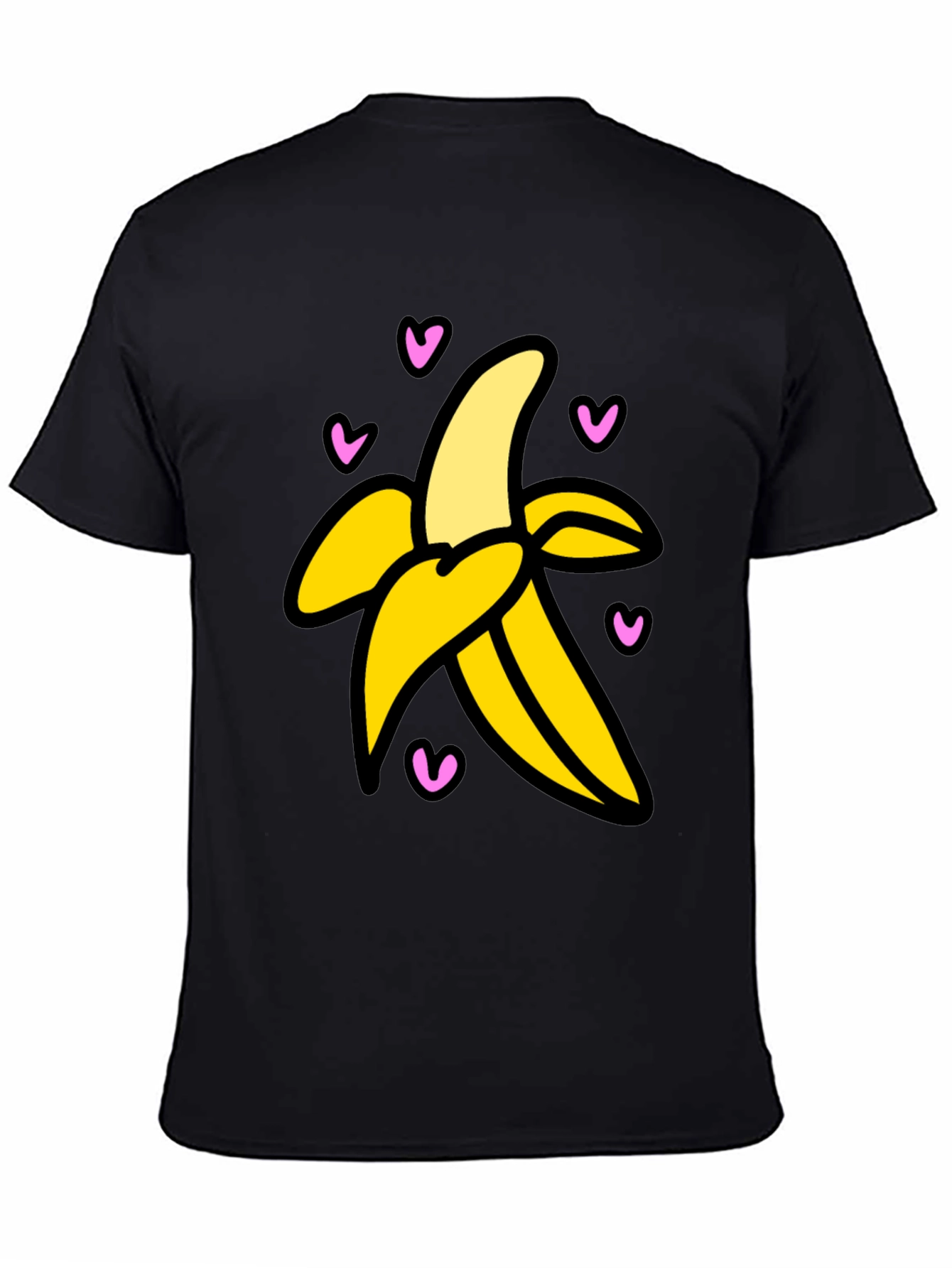 Black Banana Love Graphic Tee - Black Cotton T-Shirt view 4