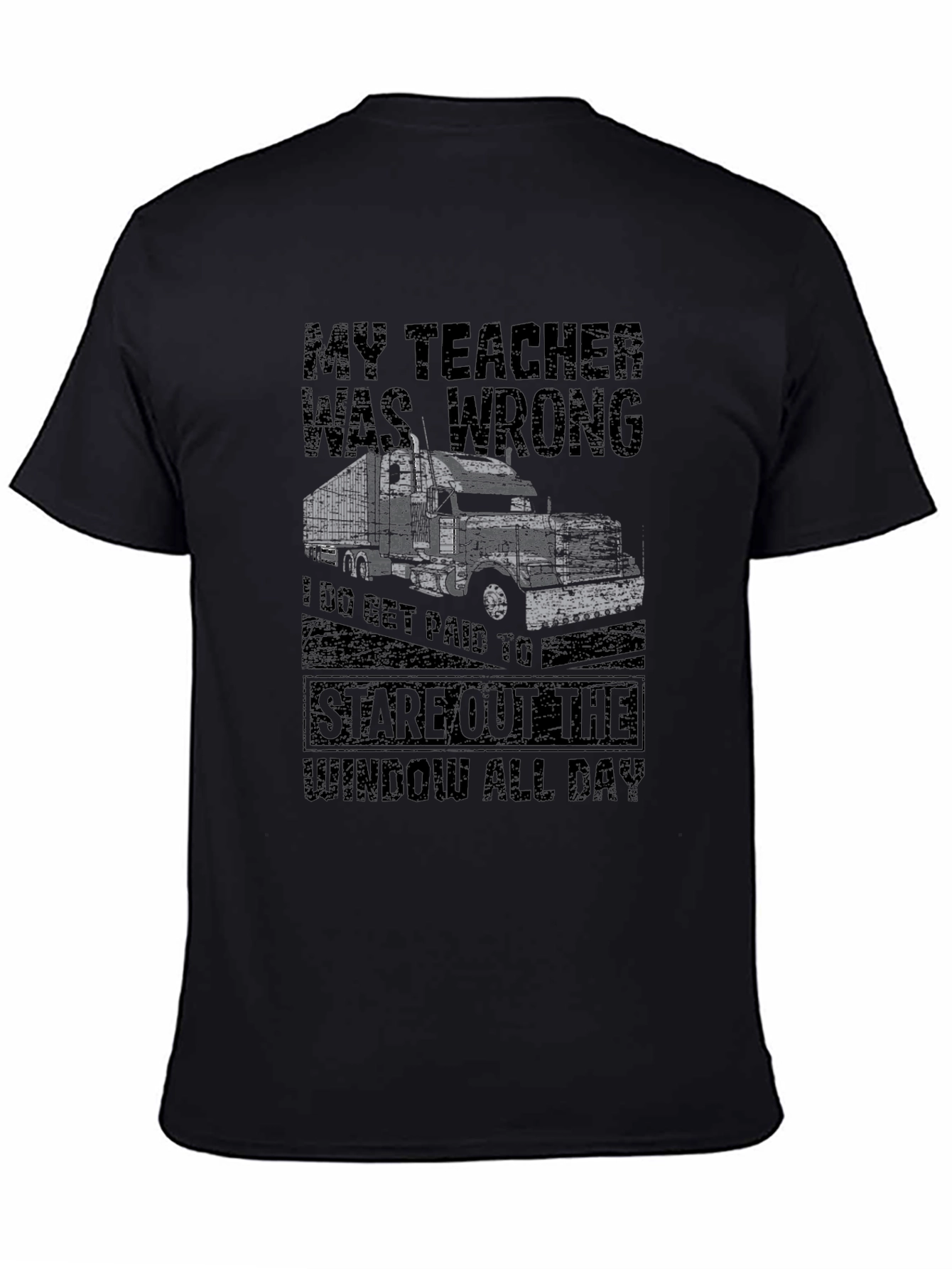 Black Trucker T-Shirt - My Teacher Was Wrong view 4