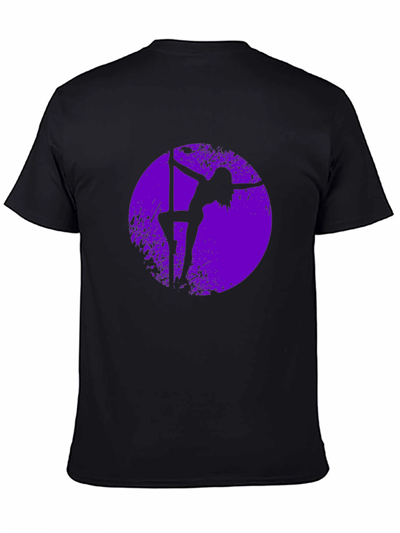 Black Pole Dancer Silhouette Graphic Tee - Black Cotton Shirt view 4