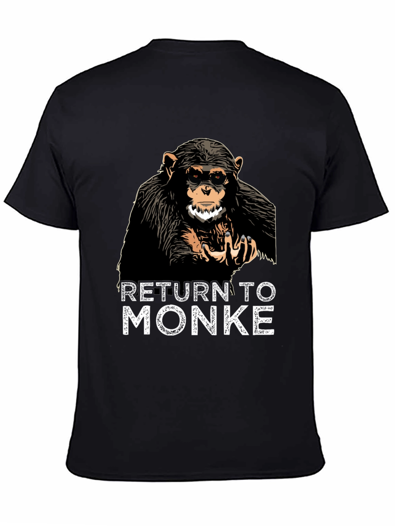 Black Return to Monke T-Shirt Funny Ape Tee view 4