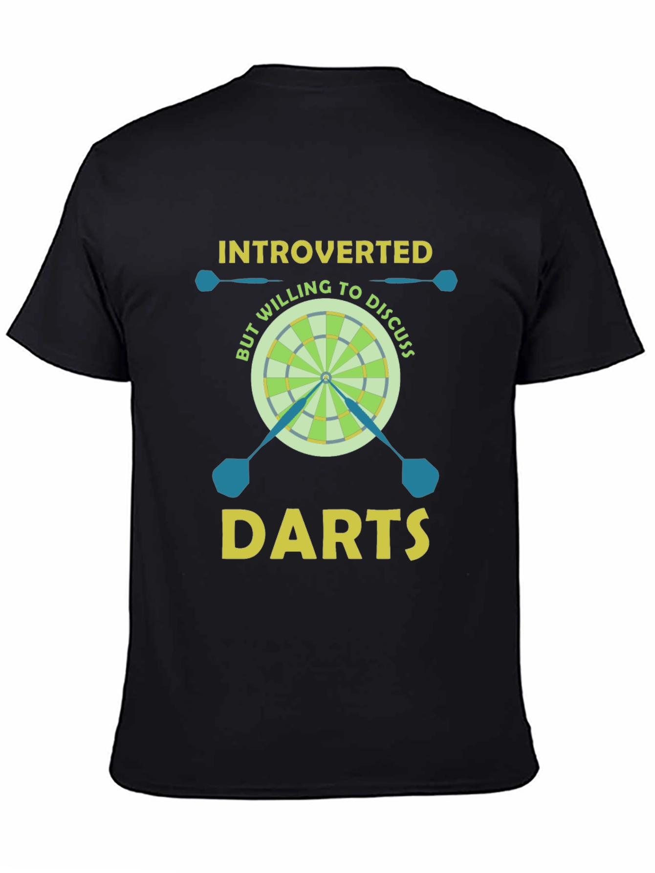 Black Introverted But Willing to Discuss Darts T-Shirt view 4