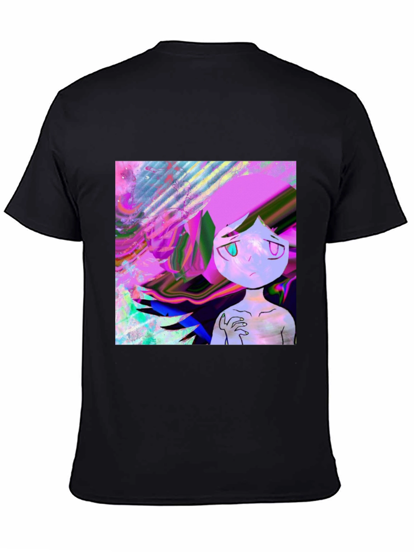 Black Abstract Art T-Shirt - Edgy Graphic Tee view 4
