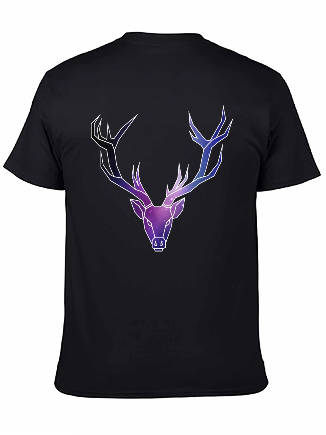 Black Galaxy Deer Graphic Tee - Men's Black T-Shirt view 4