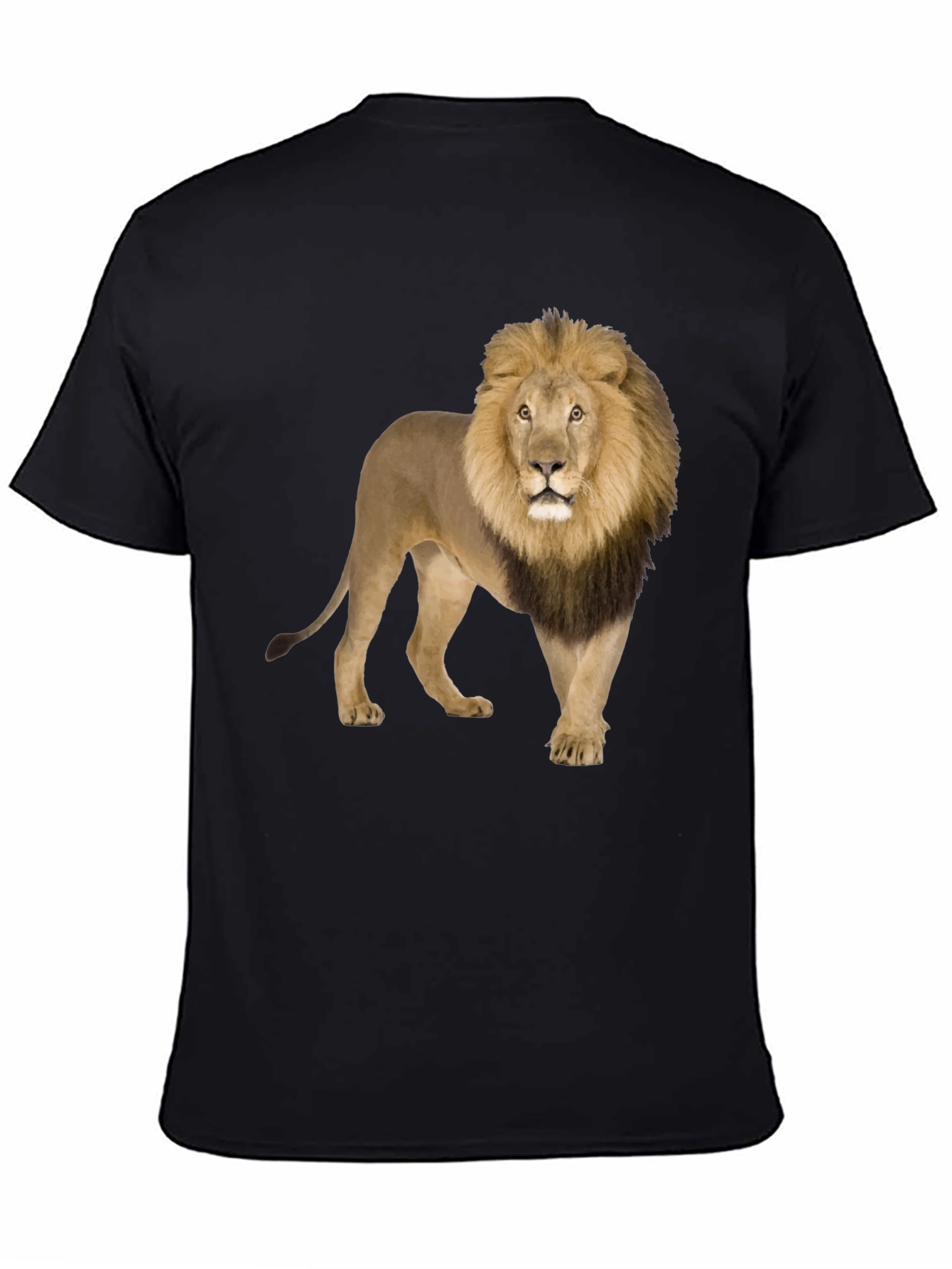 Black Lion Graphic Print Crew Neck T-Shirt view 4