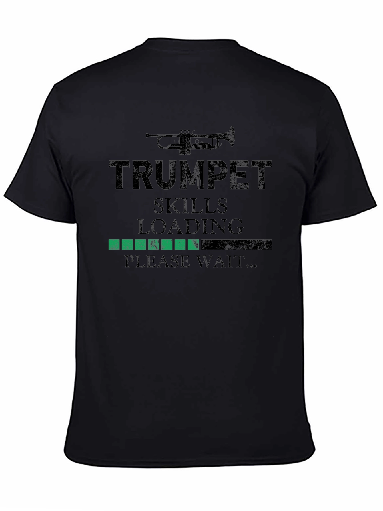 Black Trumpet Skills Loading T-Shirt - Musician Gift view 4