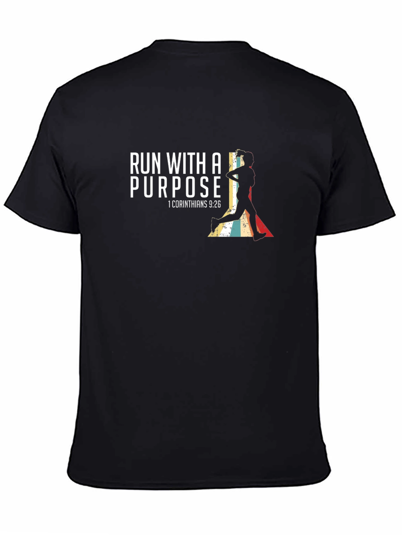Black Run With a Purpose T-Shirt, Christian Motivation view 4