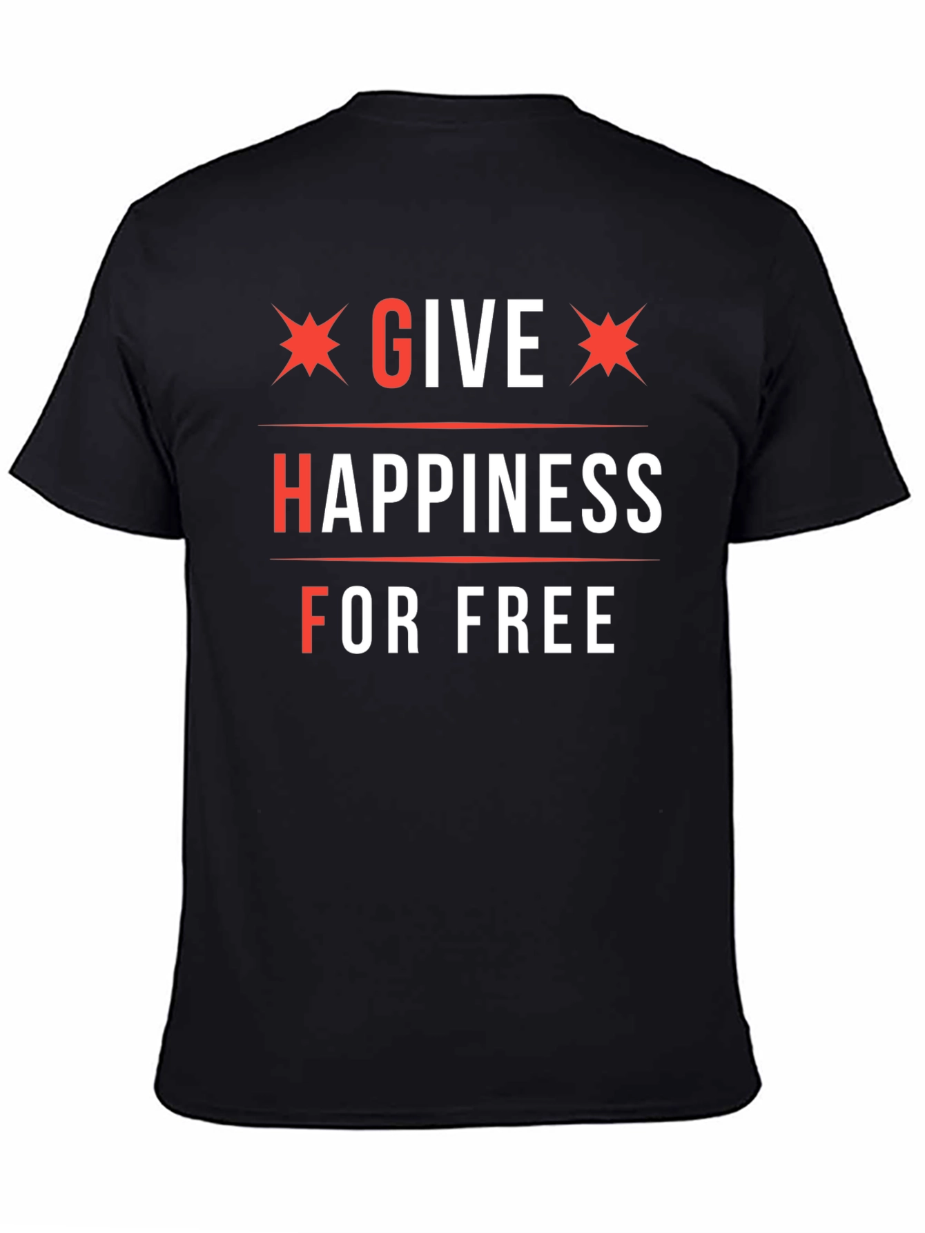 Black Give Happiness For Free Graphic Tee view 4
