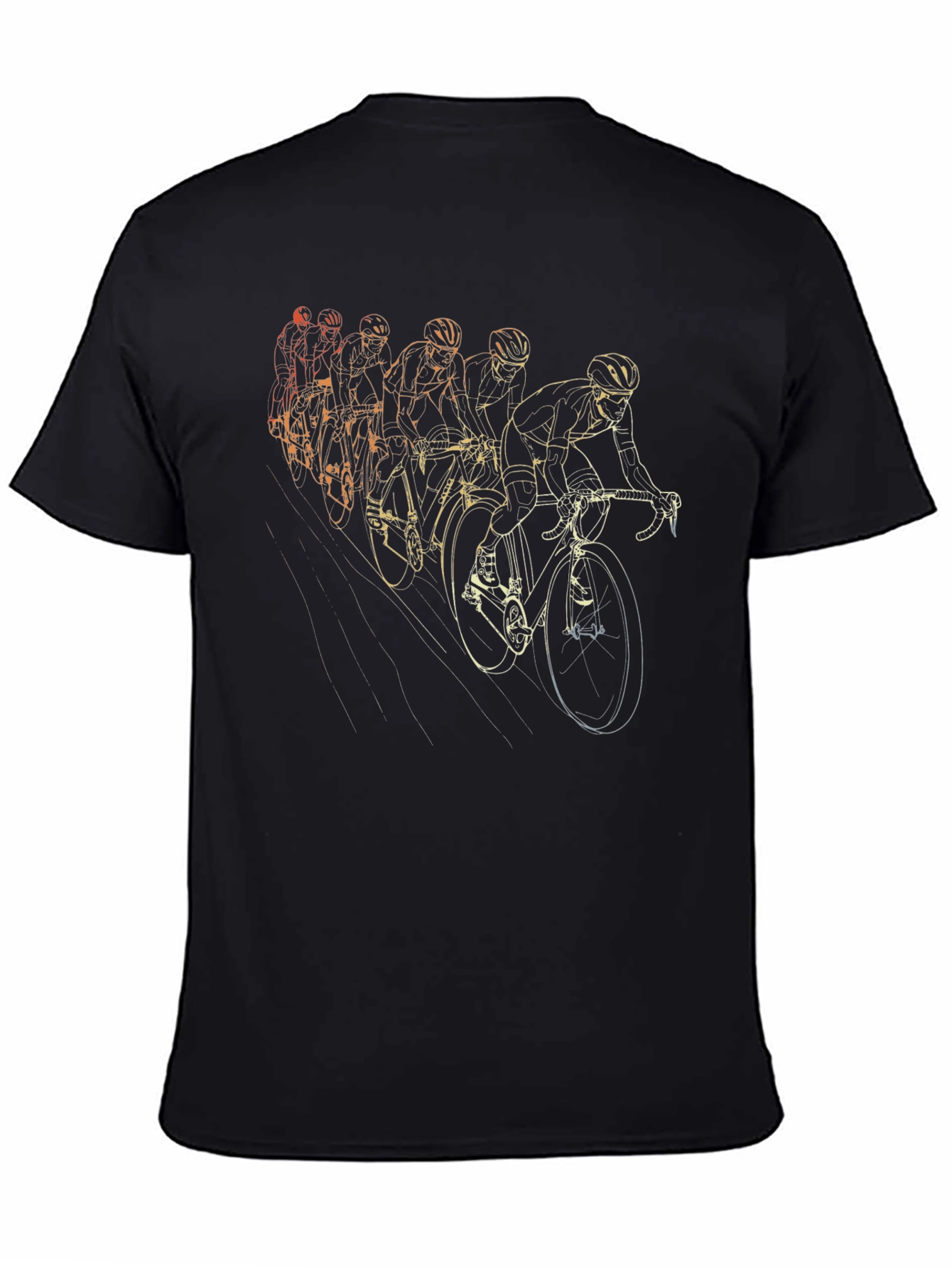Black Cycling Team Graphic Tee - Black Cotton T-Shirt view 4