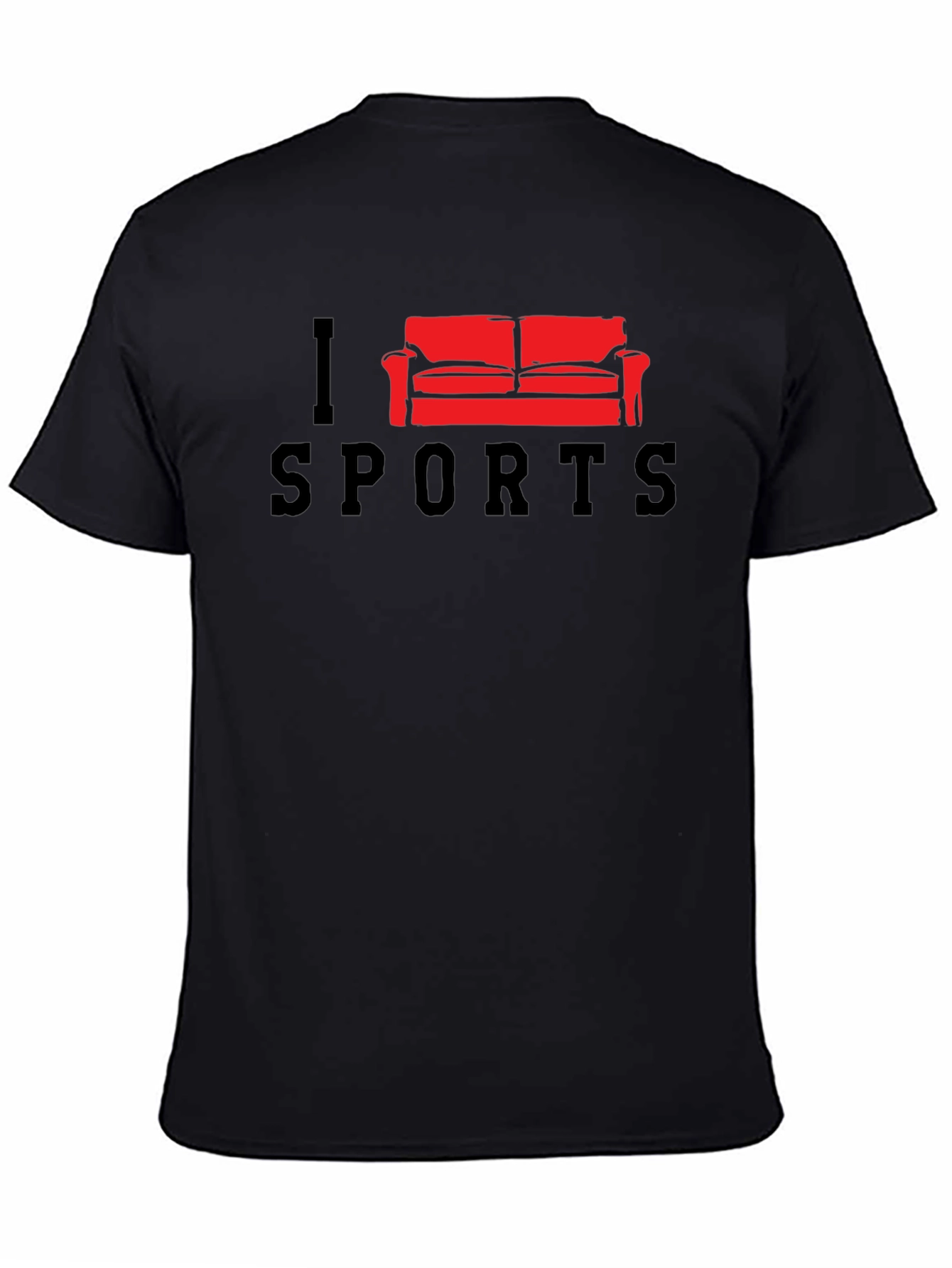 Black I Couch Sports T-Shirt - Funny Lazy Fan Tee view 4