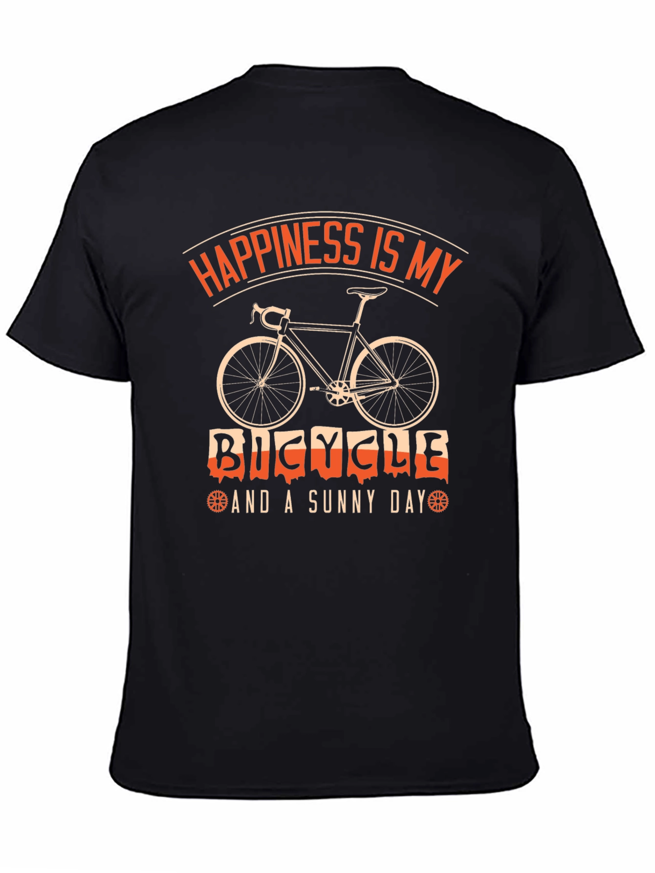 Black Happiness Bicycle T-Shirt - Sunny Day Ride view 4