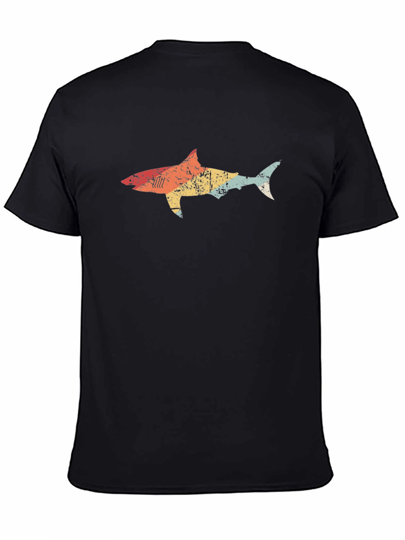 Black Vintage Shark Graphic Tee - Retro Style view 4