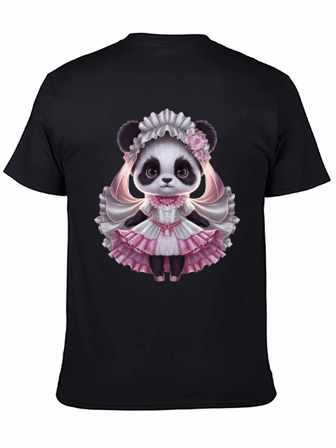 Black Panda Princess T-Shirt - Cute Animal Graphic Tee view 4