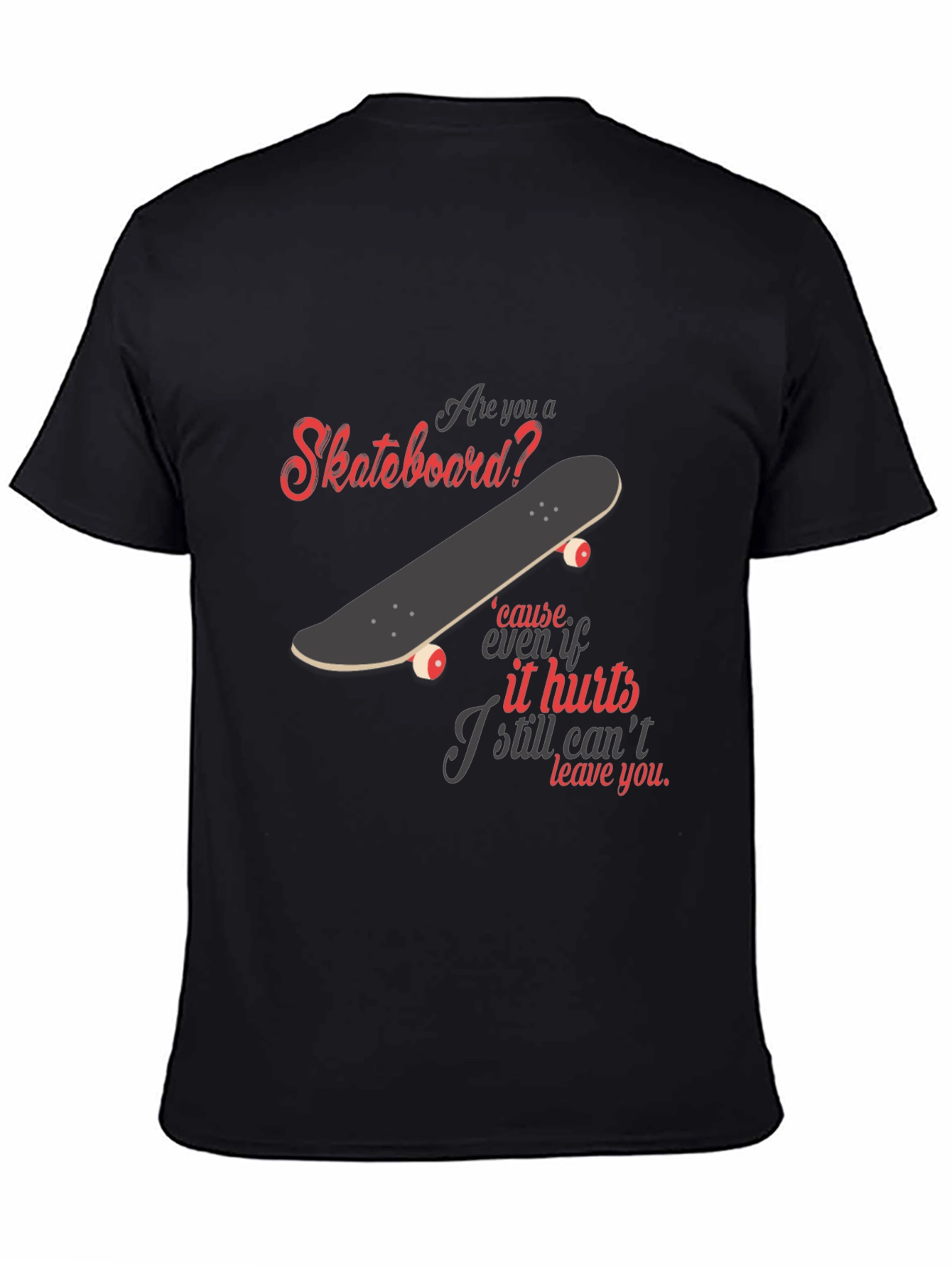 Black Skateboard Lover T-Shirt - Unique Graphic Tee view 4