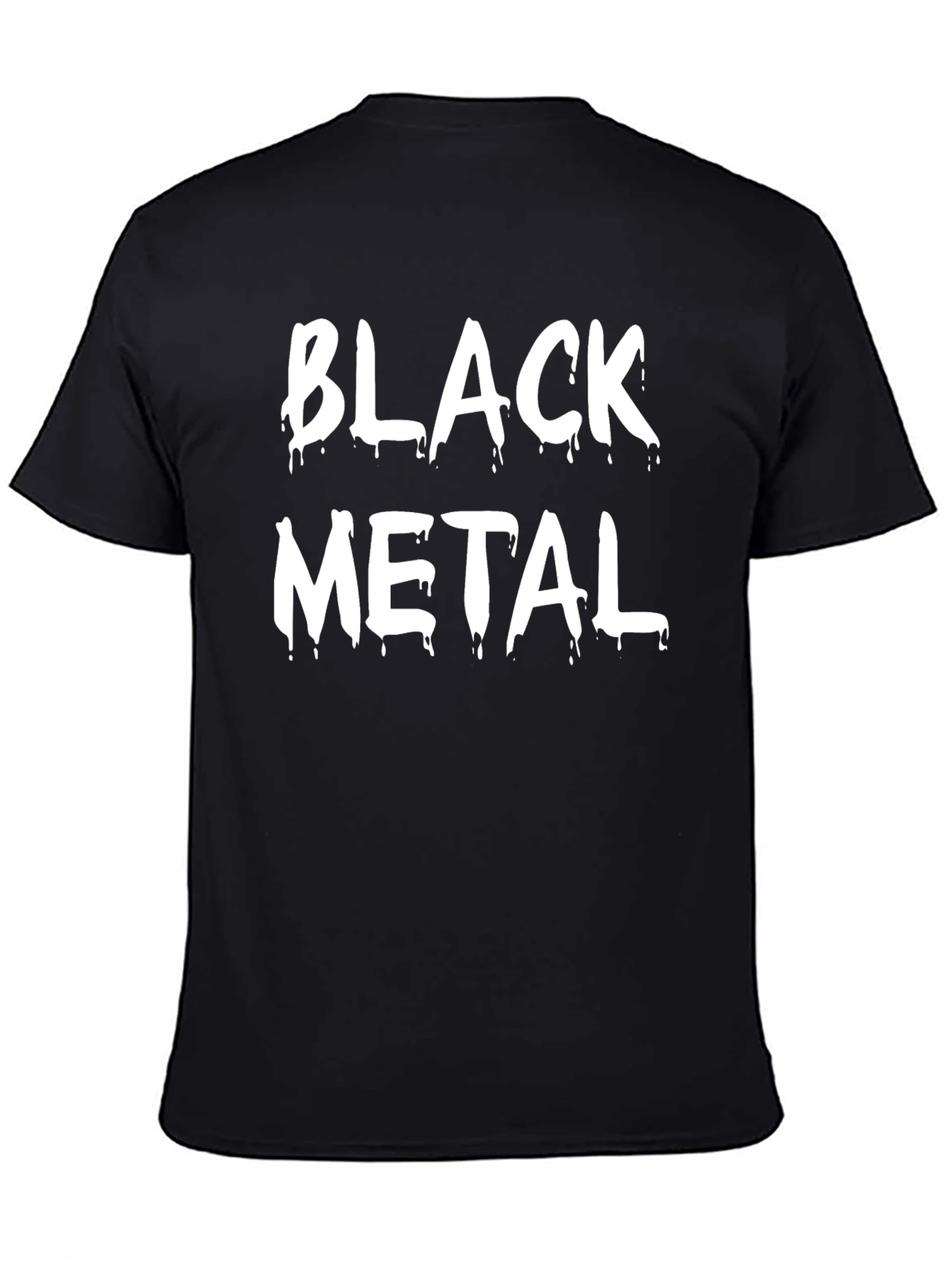 Black Black Metal Graphic Print Crew Neck T-Shirt view 4