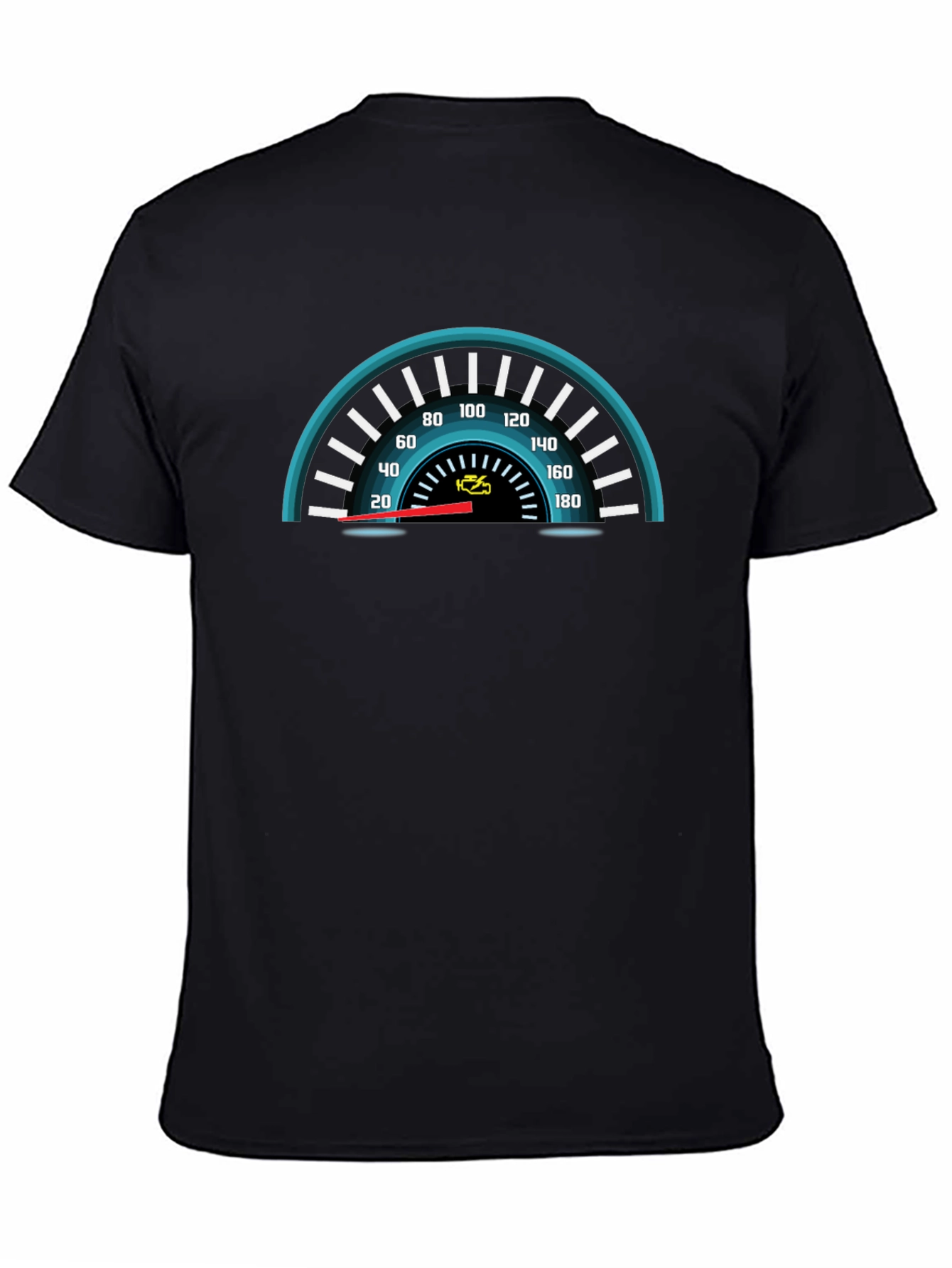 Black Check Engine T-Shirt - Automotive Humor Tee view 4