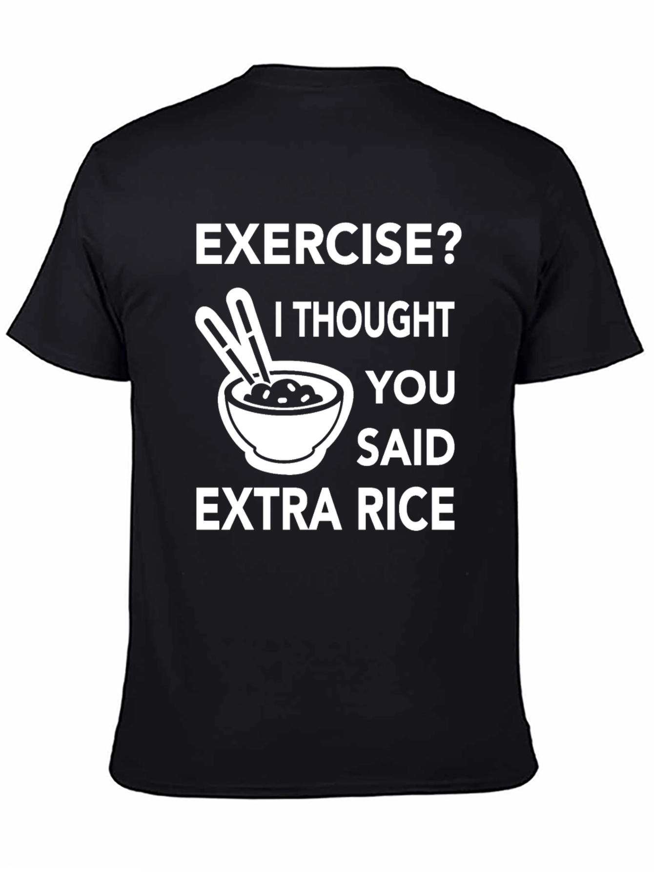 Black Exercise? Extra Rice Black Graphic Tee view 4