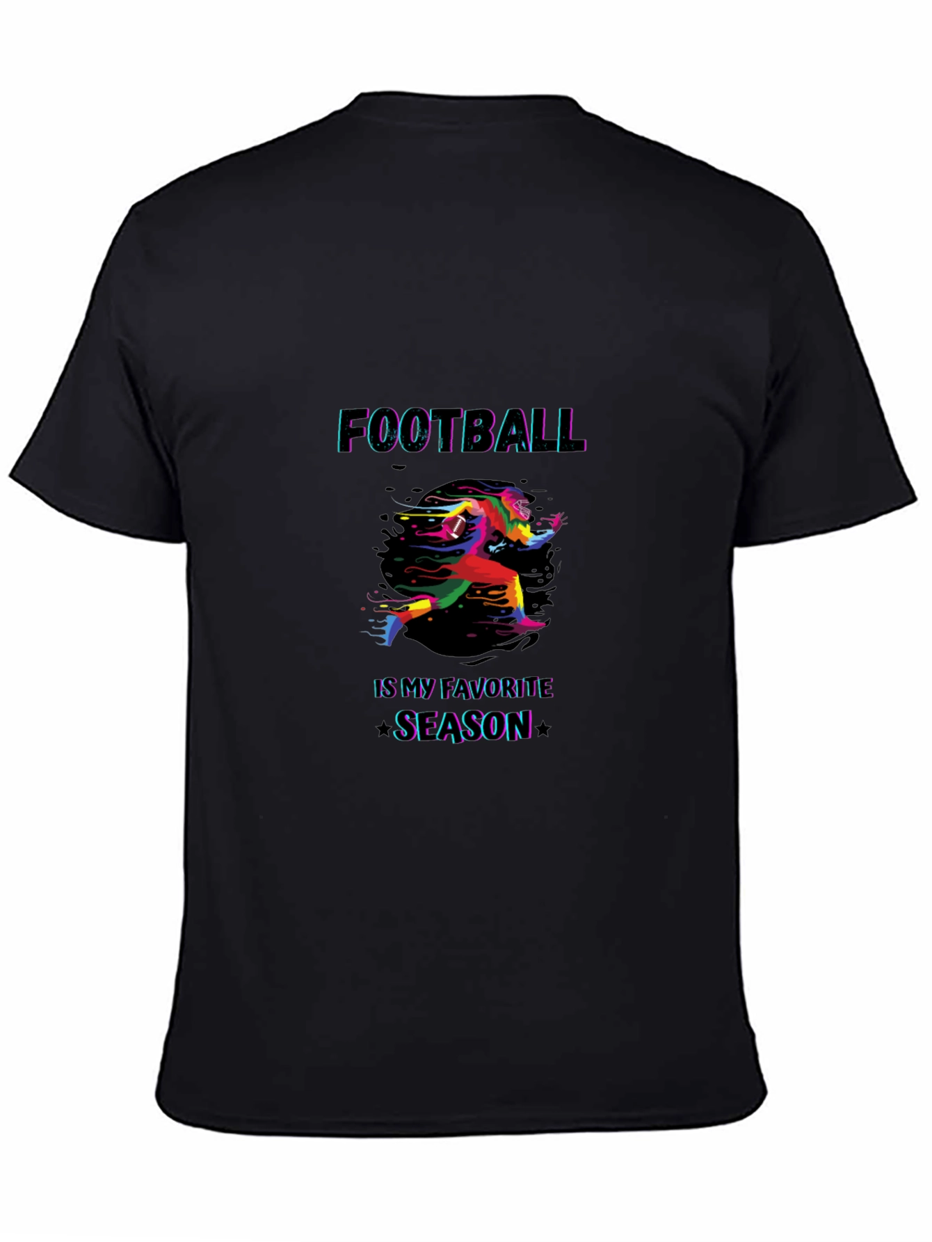 Black Football Is My Favorite Season Black Graphic Tee view 4