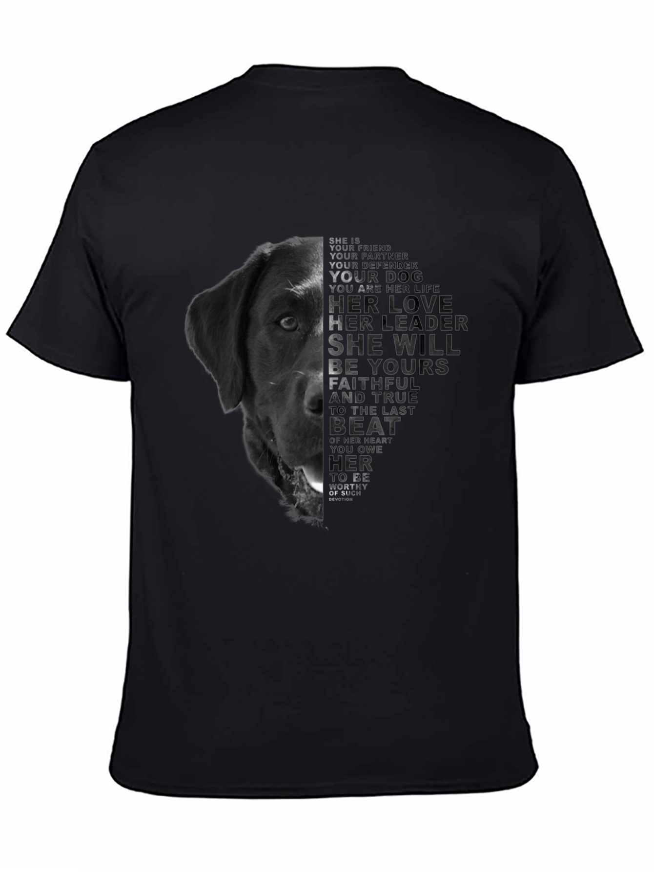 Black Dog Lover Tee: Faithful Companion T-Shirt view 4