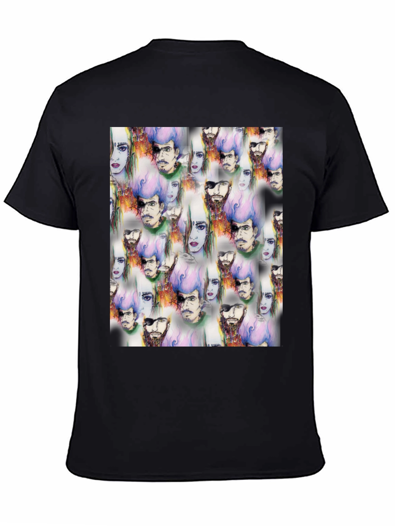 Black Unique Graphic Print T-Shirt view 4