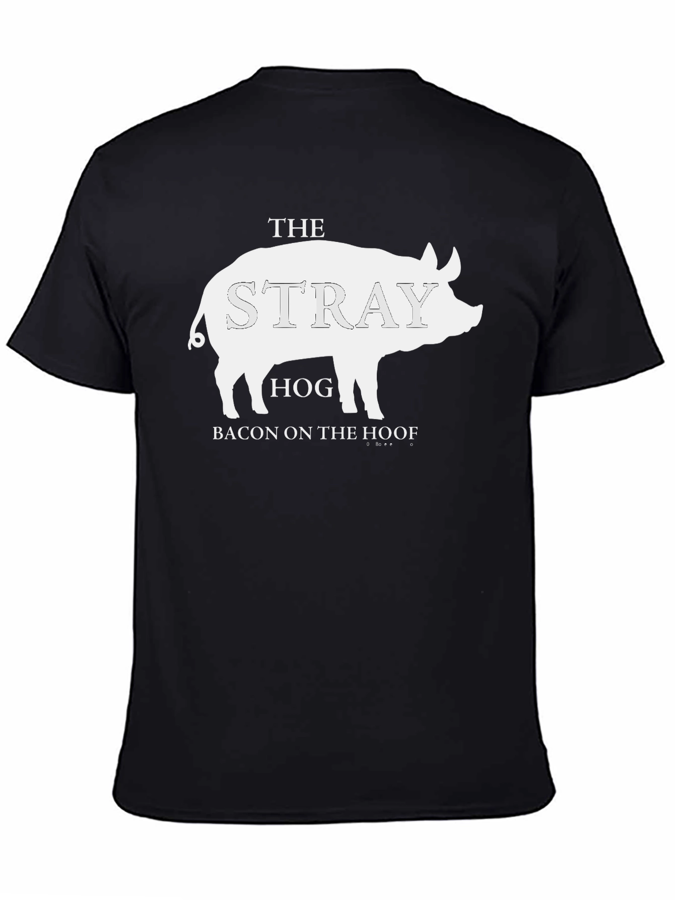 Black The Stray Hog T-Shirt - Bacon on the Hoof Tee view 4