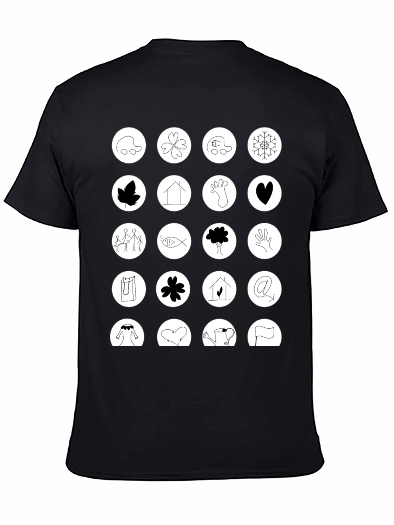Black Symbol Art Graphic T-Shirt: Unique Icon Design view 4