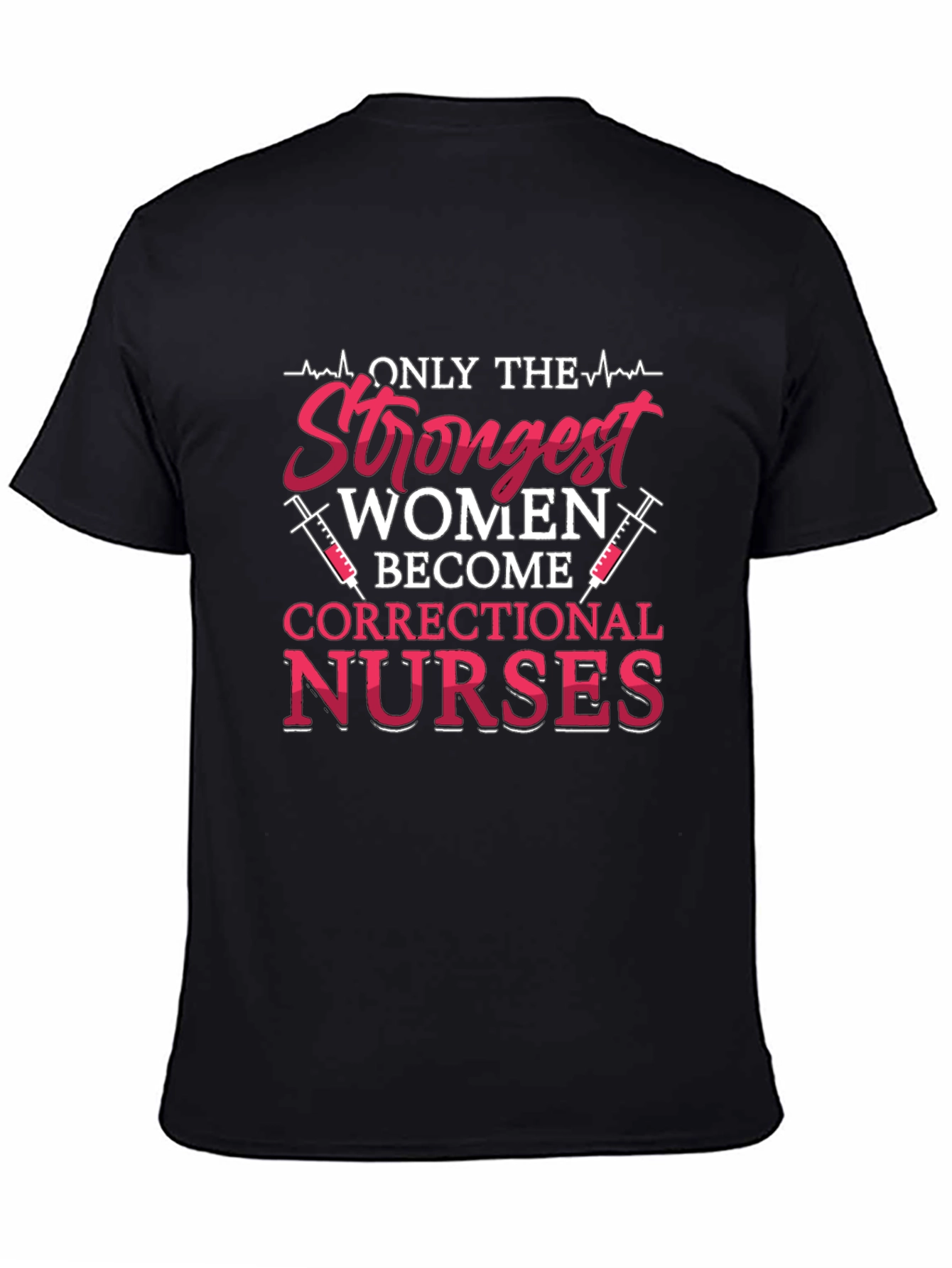 Black Strongest Women Correctional Nurses T-Shirt view 4