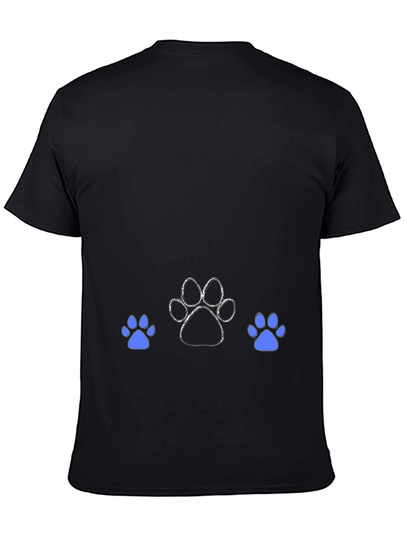 Black Dog Paw Print Graphic T-Shirt view 4