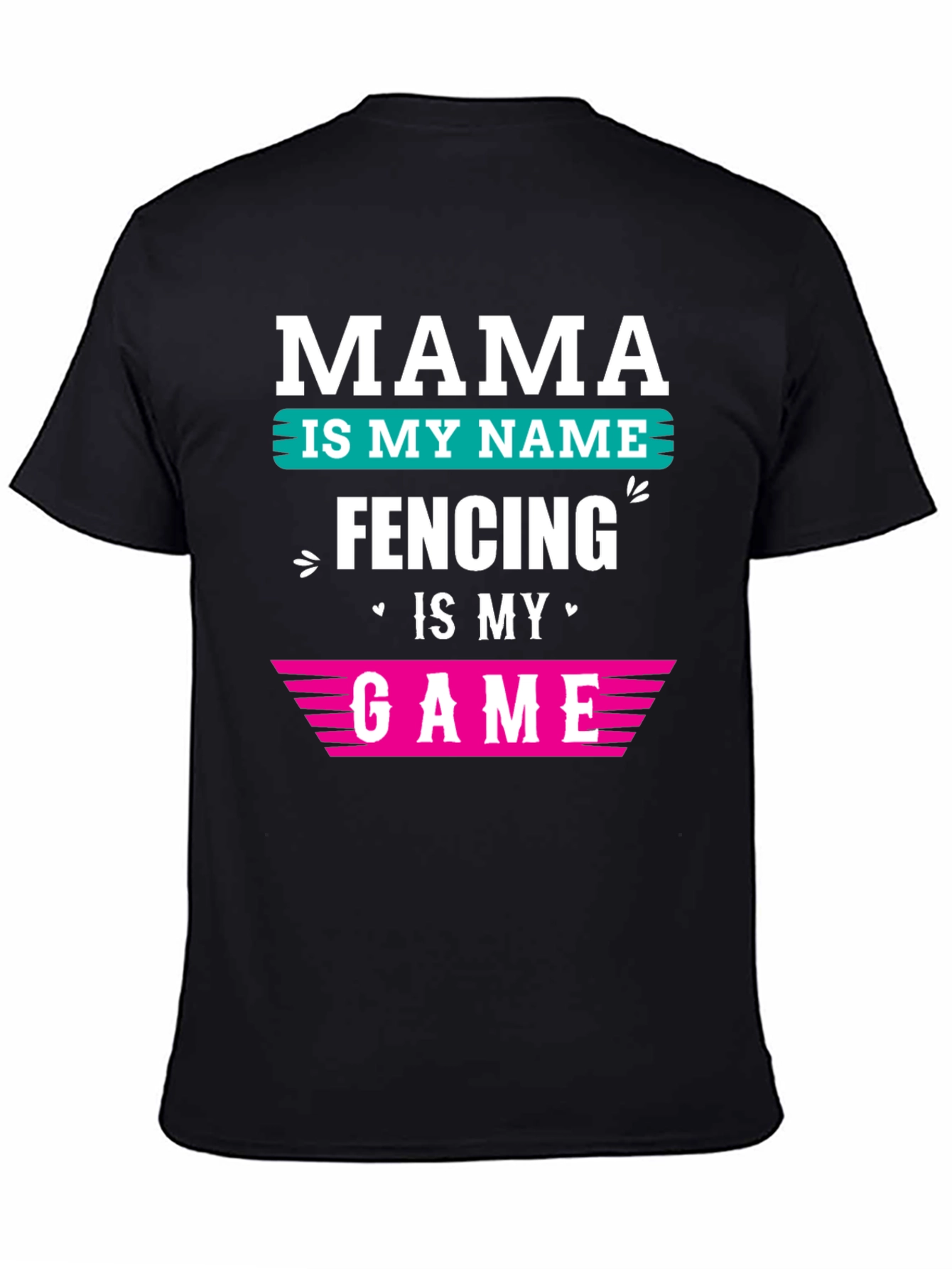 Black Mama Fencing Game T-Shirt view 4